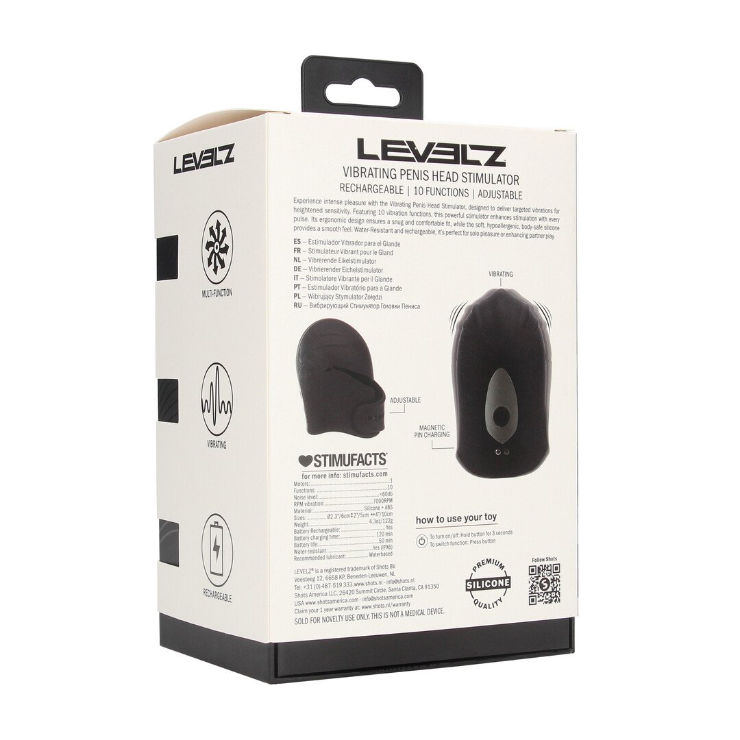 Adjustable Vibrating Silicone Penis Head Stimulator - Black 3