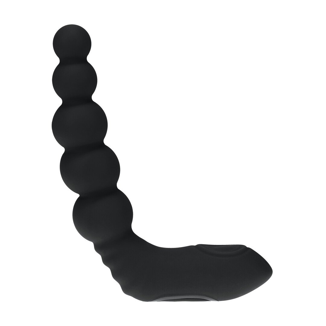 Vibrating Heating Bendable Tapping Beaded Silicone Prostate Stimulator - Black 4