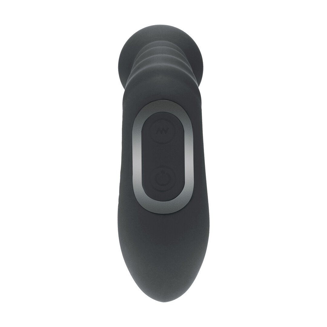 Vibrating Heating Bendable Tapping Beaded Silicone Prostate Stimulator - Black 5
