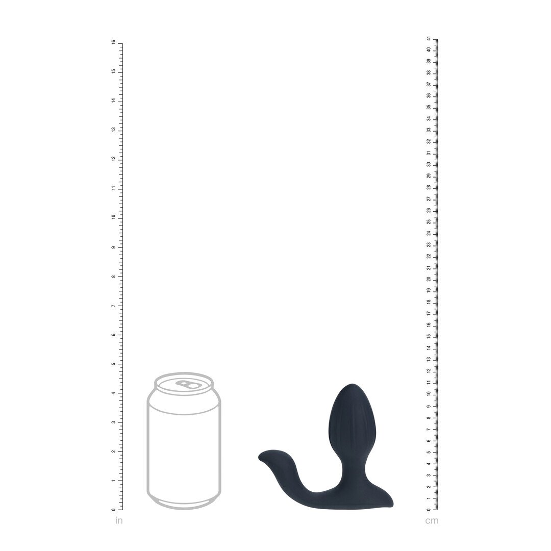 Vibrating and Rotating Silicone Anal Plug with Ball Stimulator - Black 6