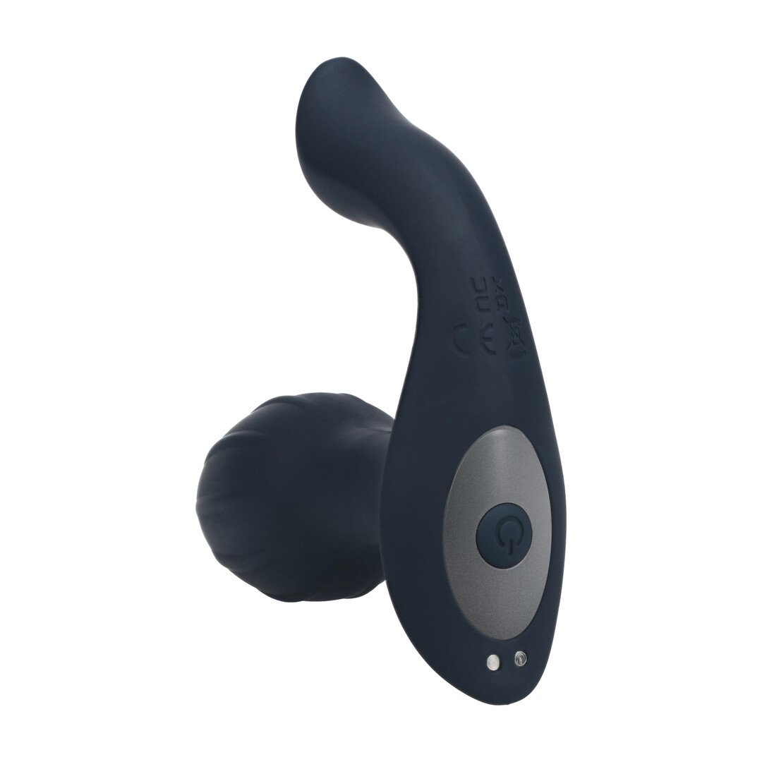Vibrating and Rotating Silicone Anal Plug with Ball Stimulator - Black 4