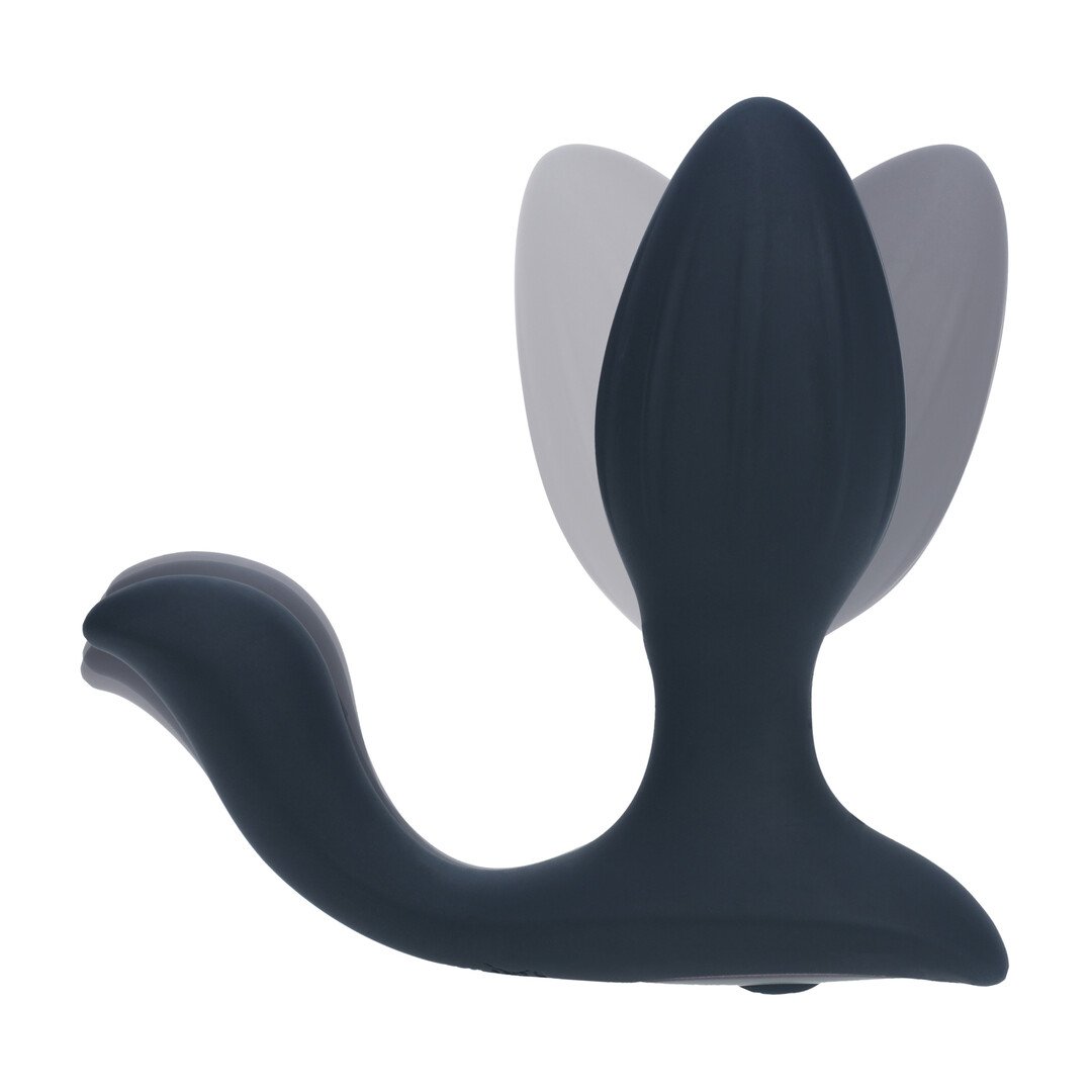 Vibrating and Rotating Silicone Anal Plug with Ball Stimulator - Black 5
