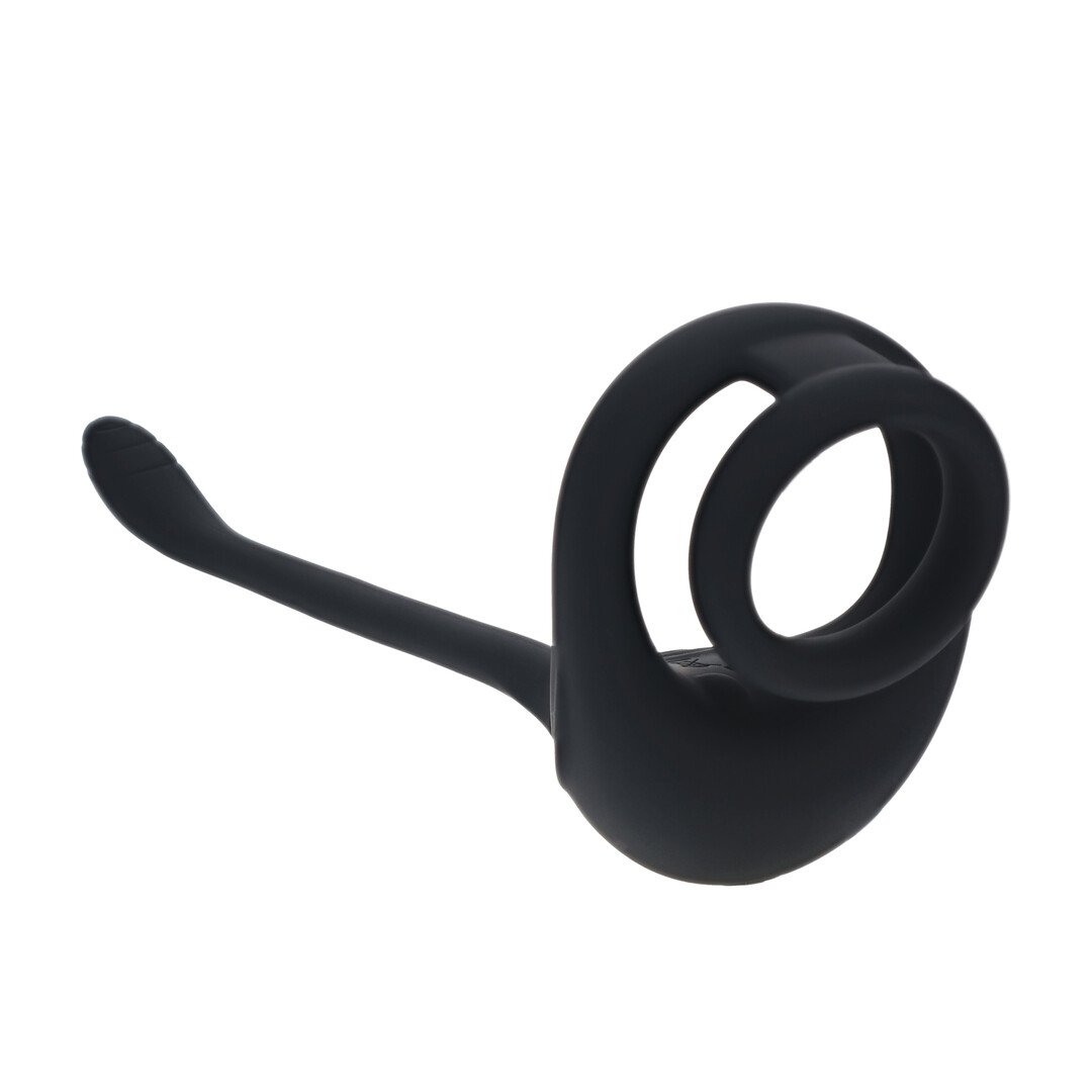 Dual Motor Silicone Cockring with Prostate Stimulator - Black 4