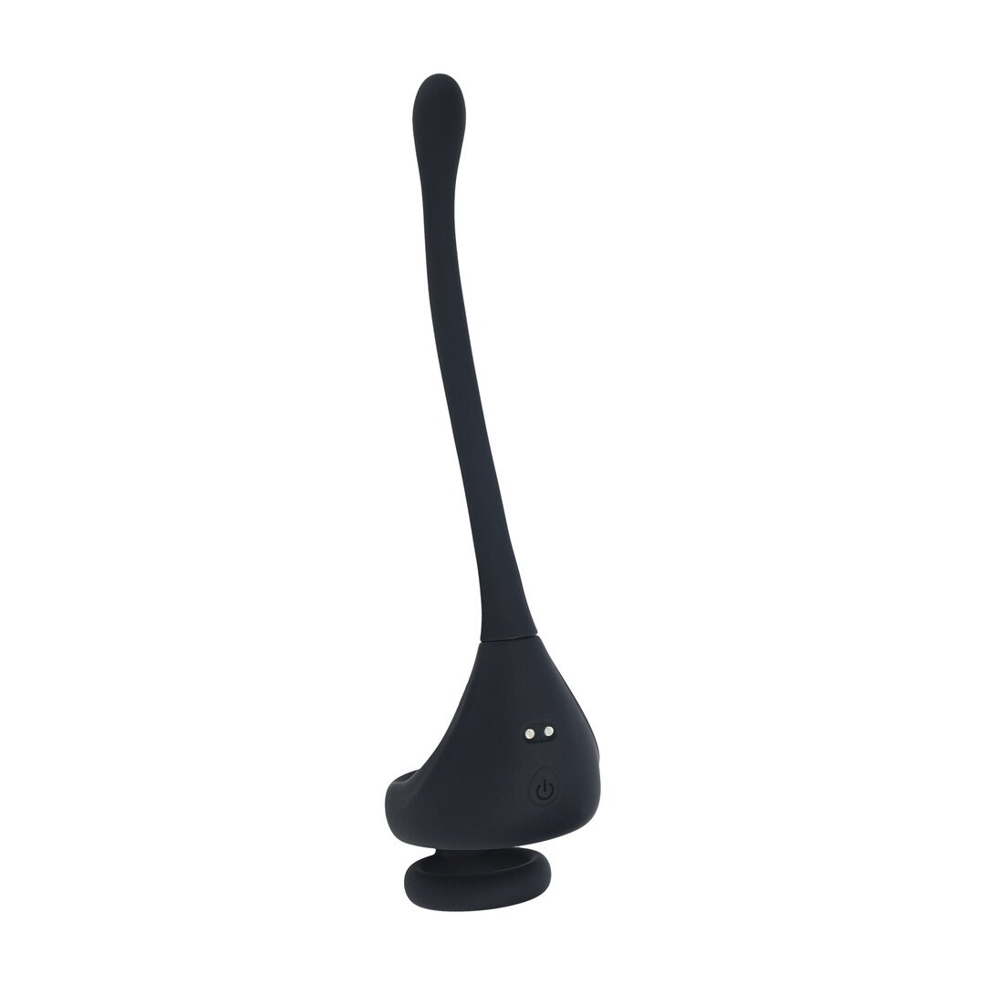 Dual Motor Silicone Cockring with Prostate Stimulator - Black 5