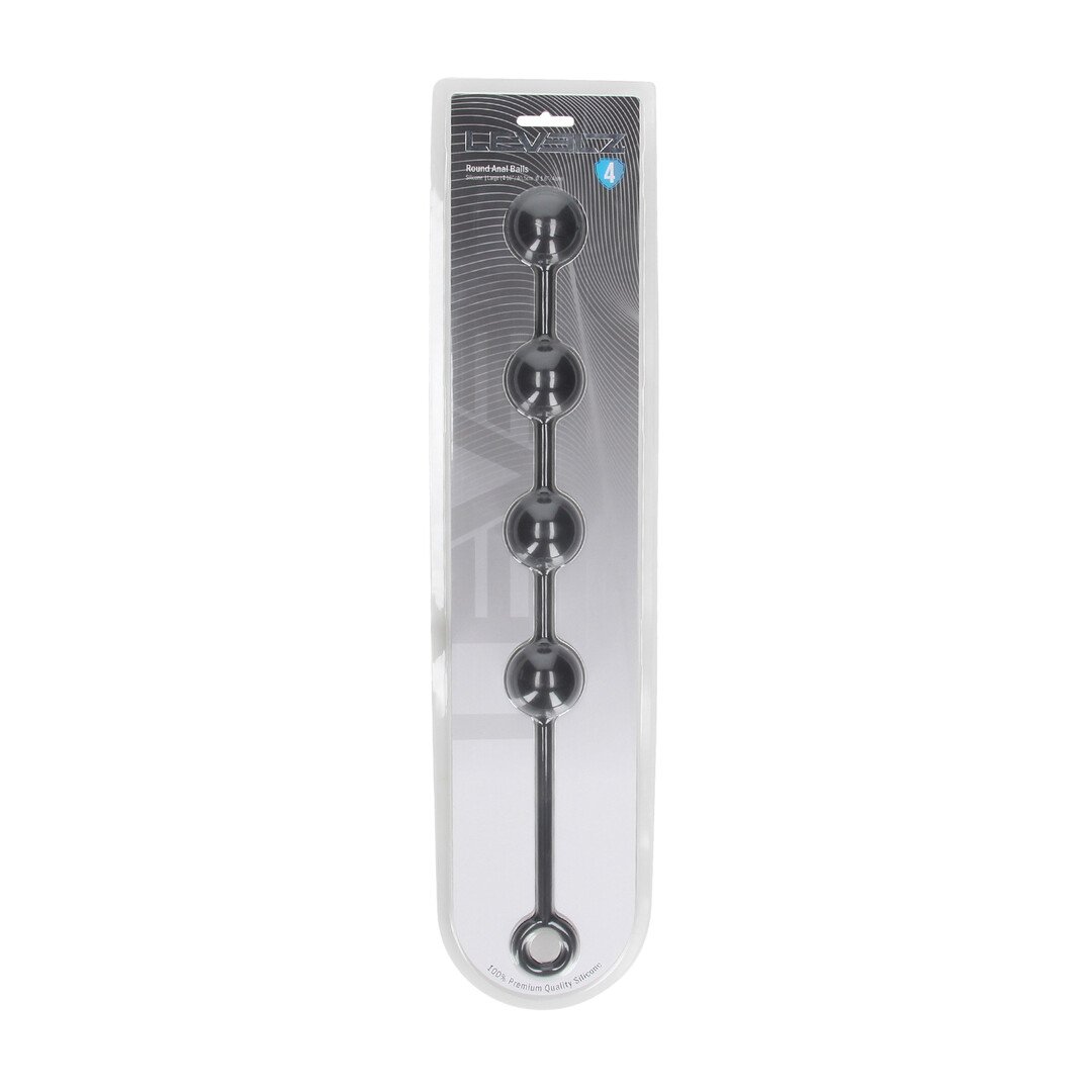 Round Silicone Anal Balls - L - 40mm - Black 2
