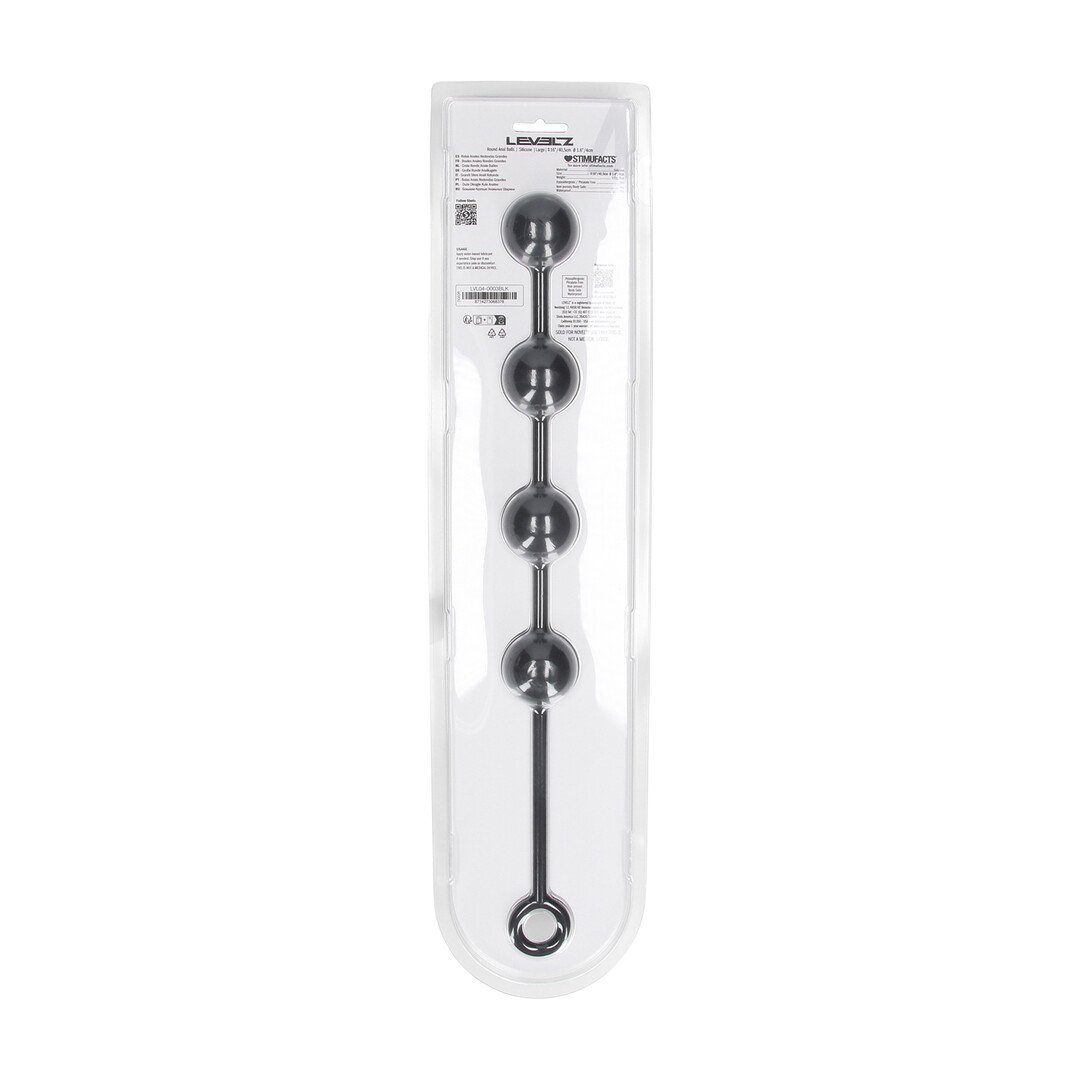 Round Silicone Anal Balls - L - 40mm - Black 3