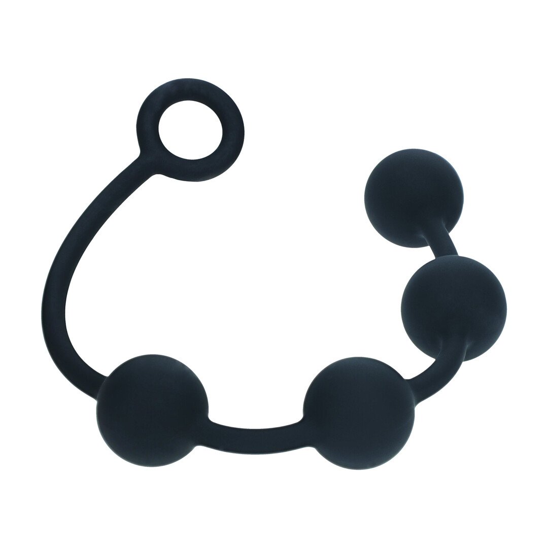 Round Silicone Anal Balls - L - 40mm - Black 4