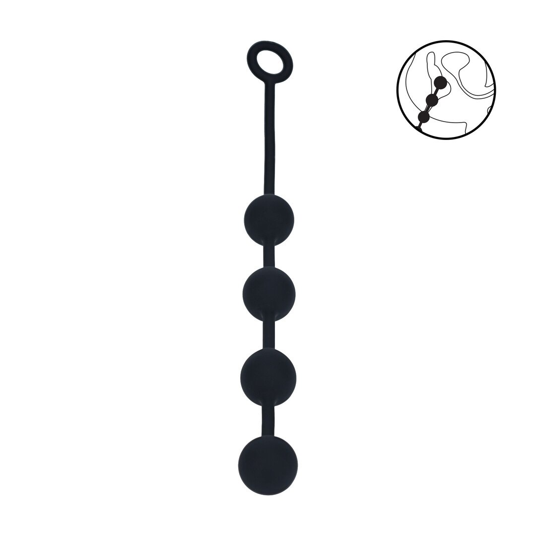 Round Silicone Anal Balls - L - 40mm - Black 1