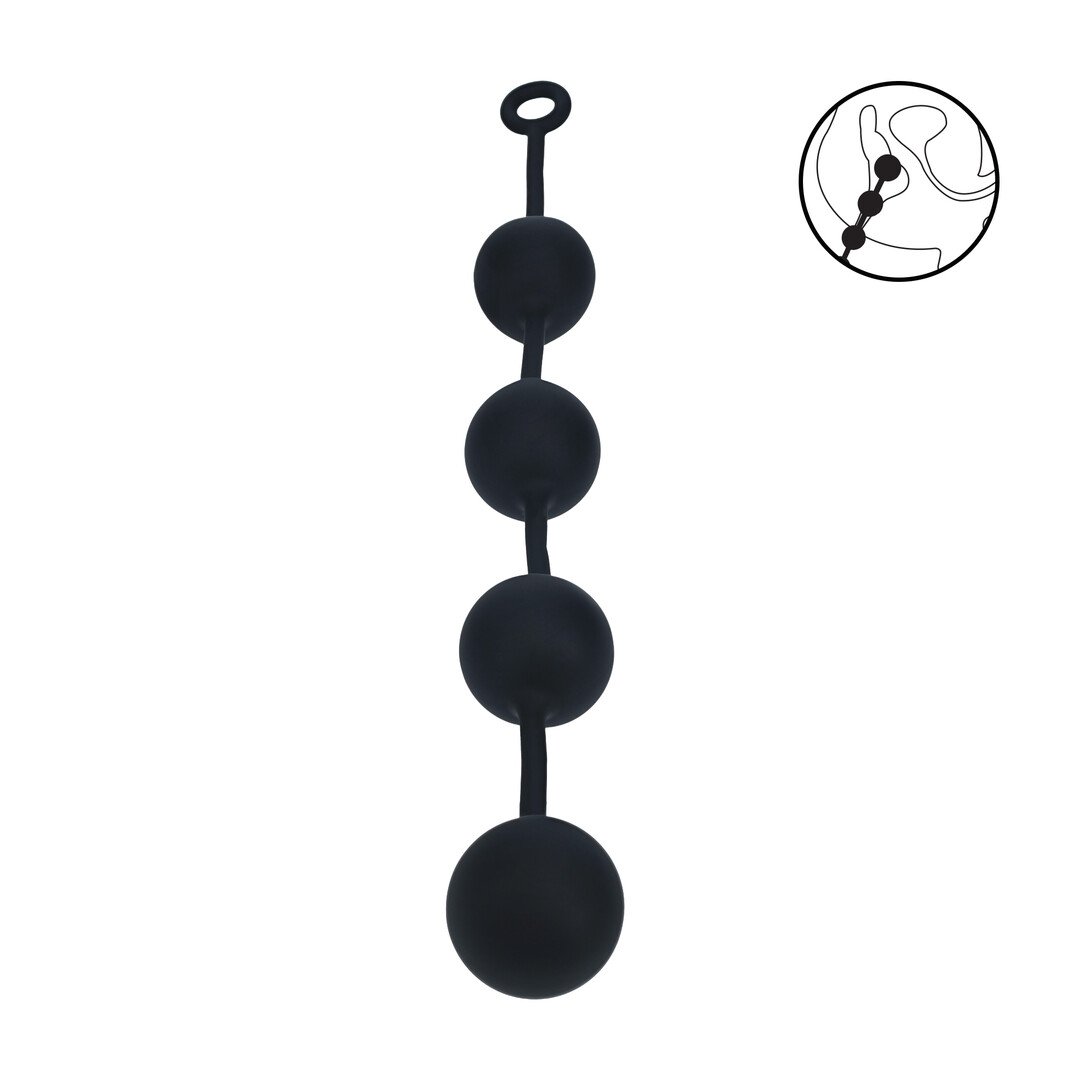 Silicone Round Anal Balls - XXL - 60mm - Black 1