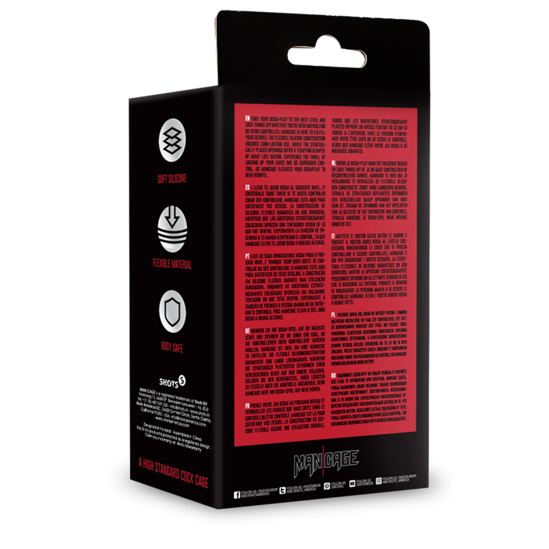 Model 28 - Ultra Soft Silicone Chastity Cage - Red 3
