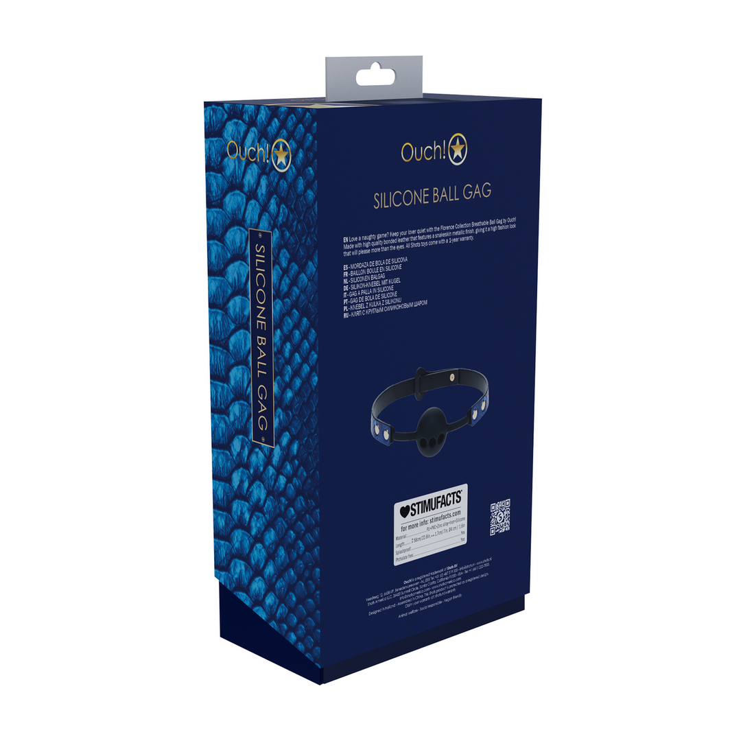 Florence Collection - Silicone Ball Gag - Blue 3