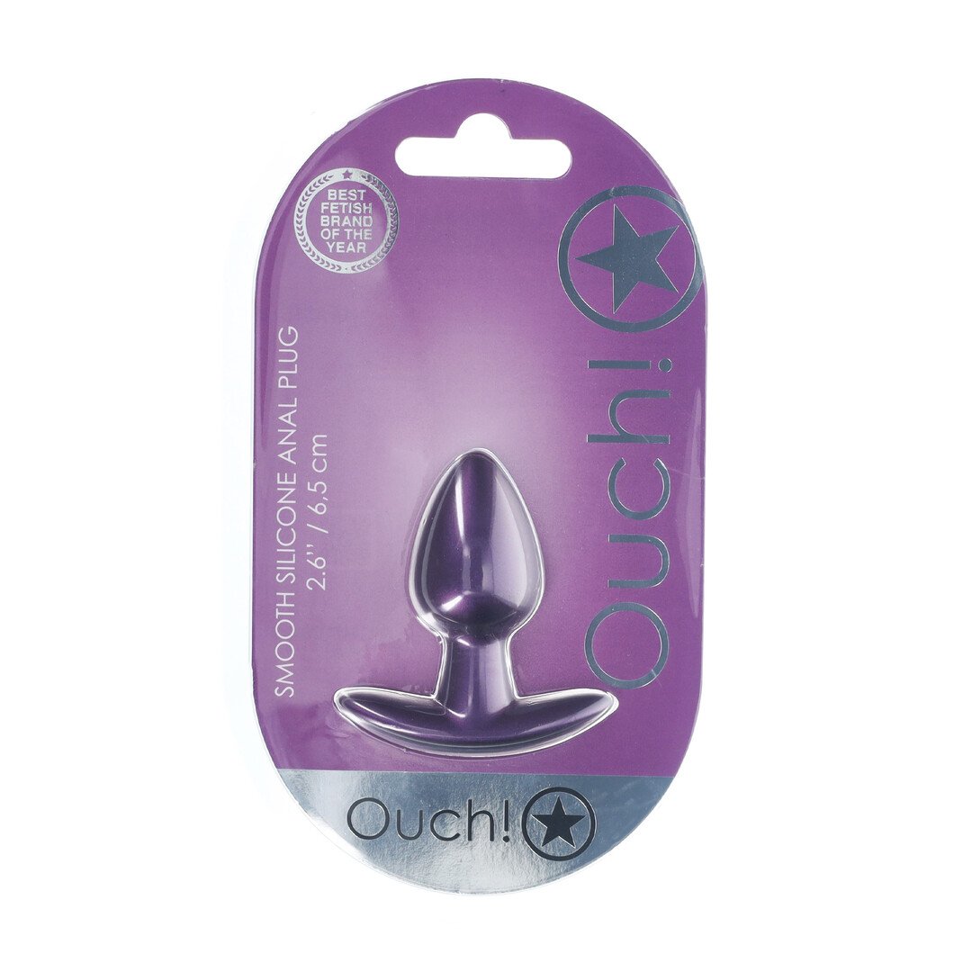 Smooth Silicone Anal Plug - Small - 2.6 / 6,5 cm - Metallic Purple 2