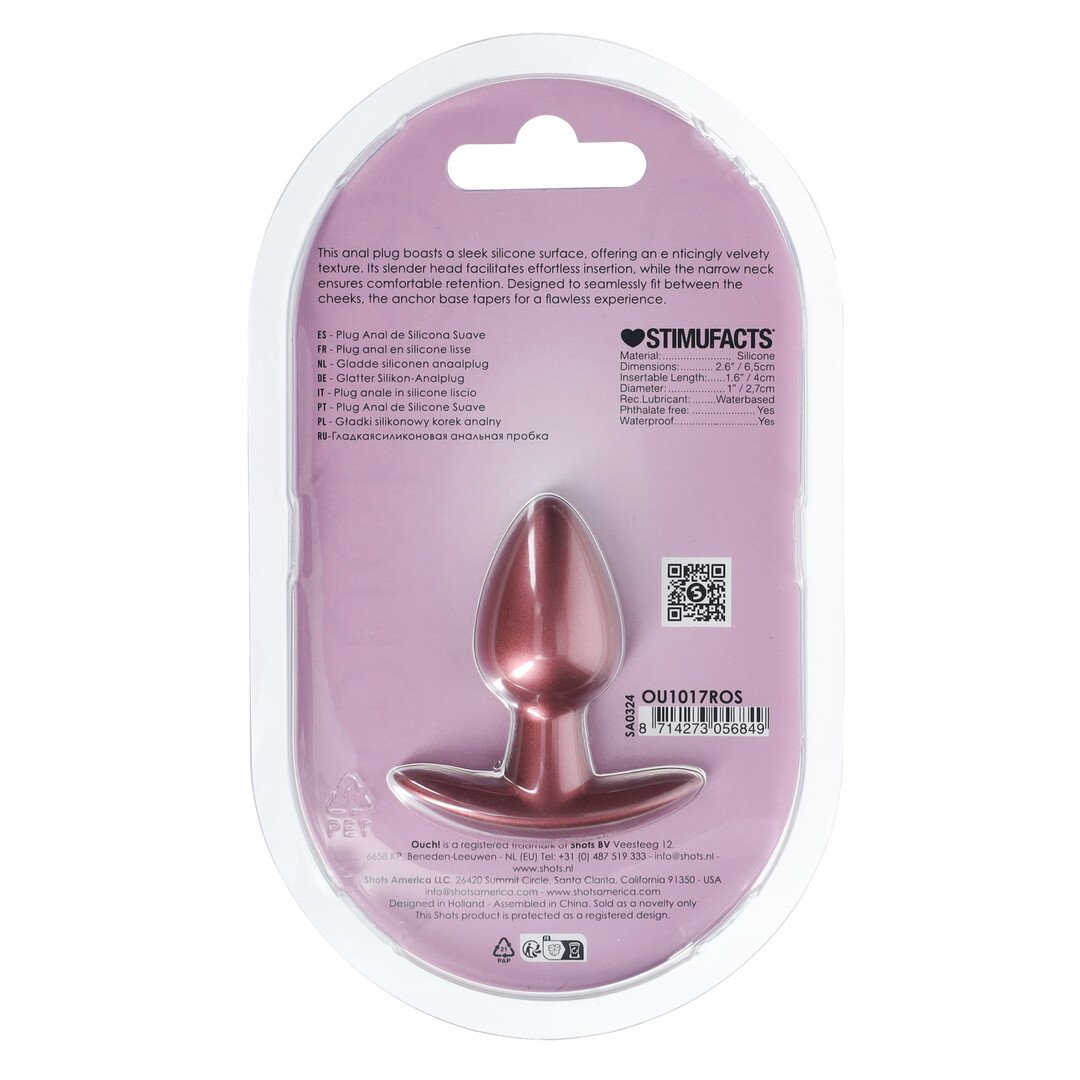 Smooth Silicone Anal Plug - Small - 2.6 / 6,5 cm - Rose Gold 3