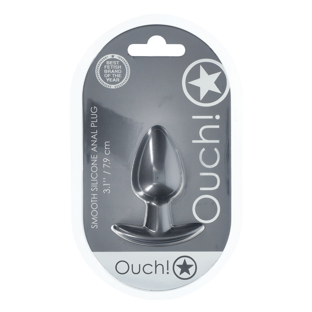 Smooth Silicone Anal Plug - Medium - 3.1 / 7,9 cm - Gunmetal 2