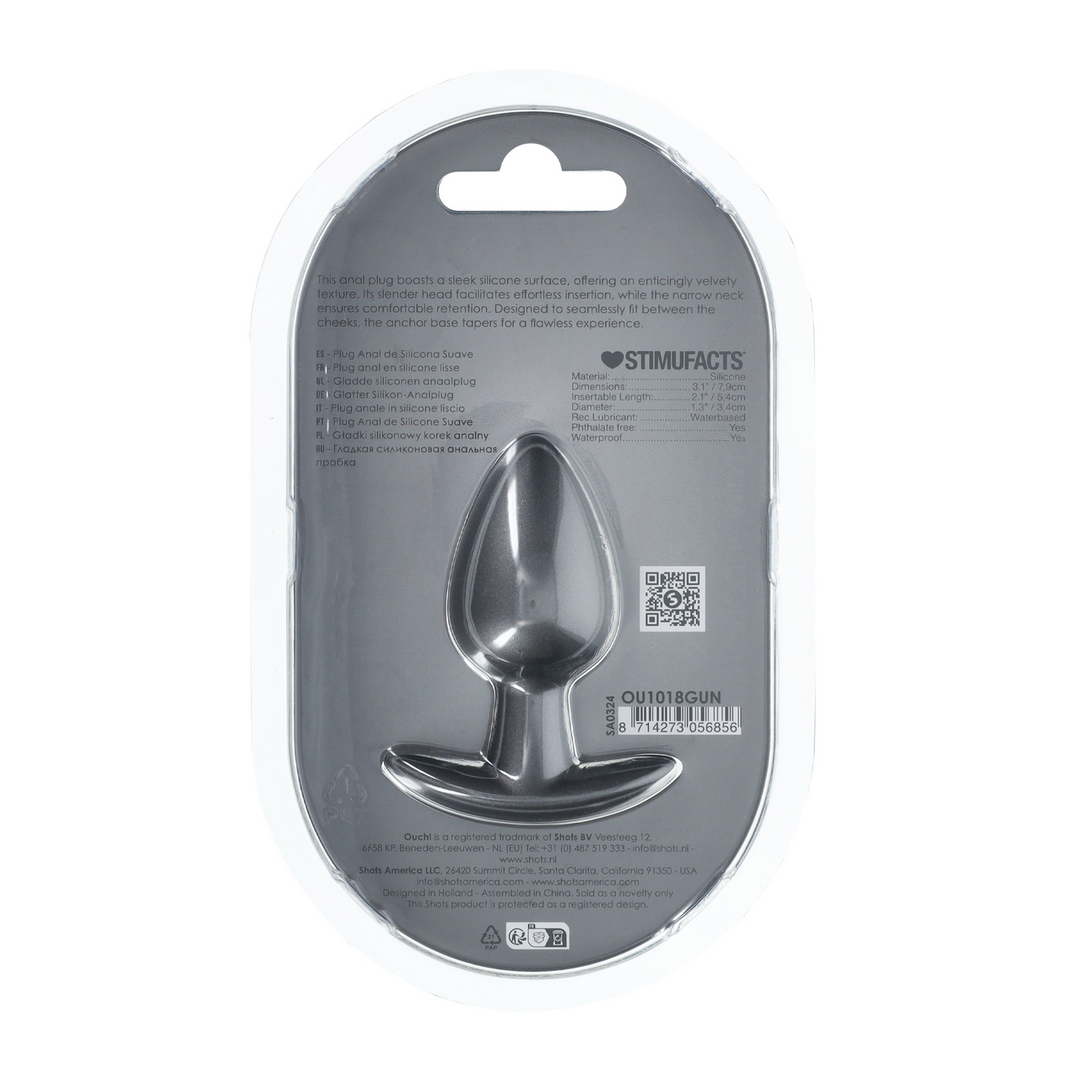 Smooth Silicone Anal Plug - Medium - 3.1 / 7,9 cm - Gunmetal 3