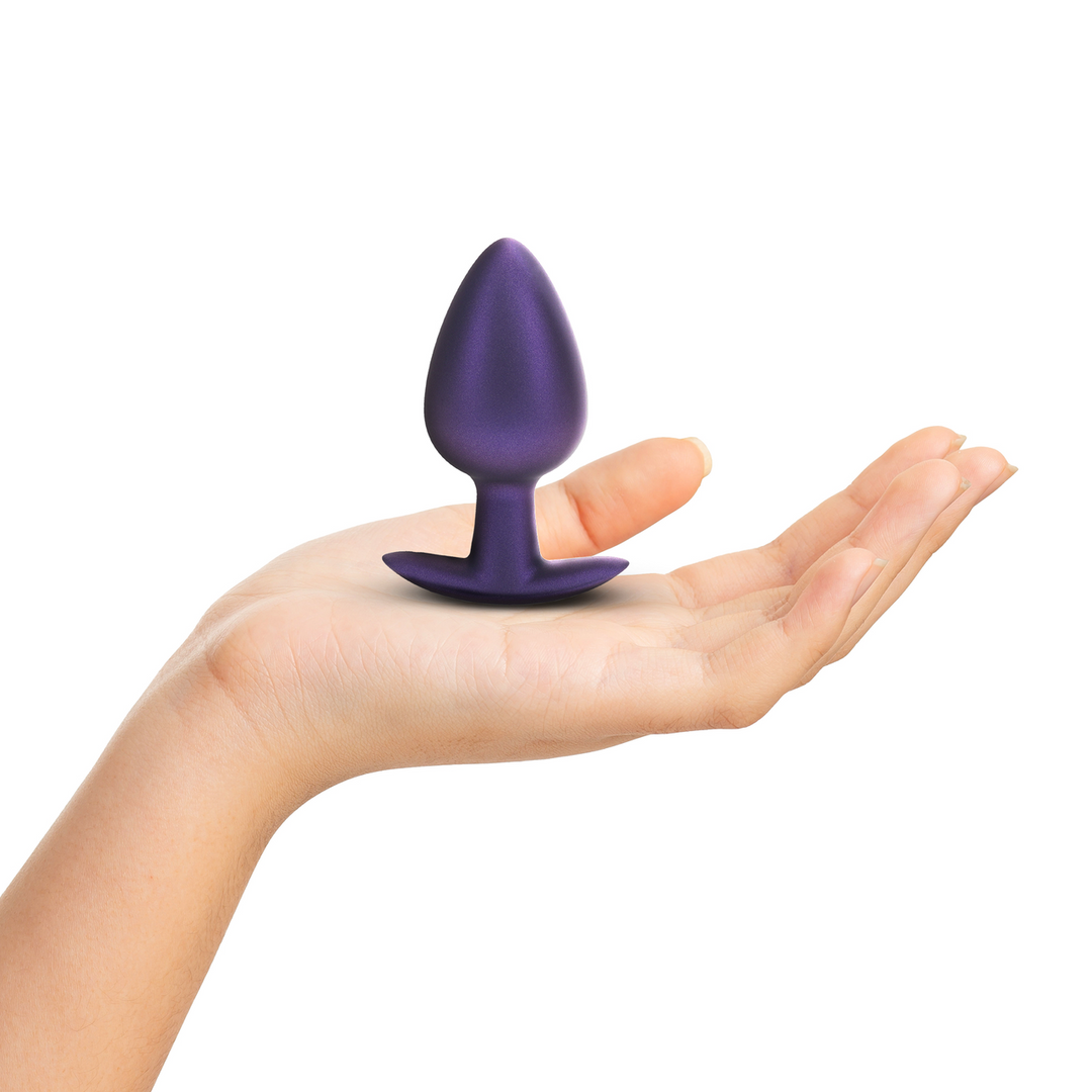 Smooth Silicone Anal Plug - Large - 3.5 / 8,9 cm - Metallic Purple 3