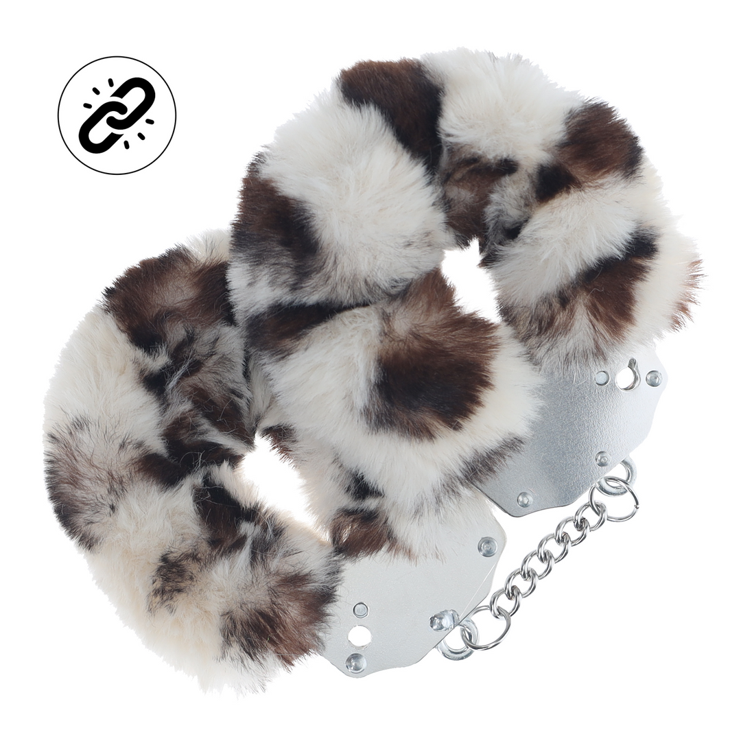 Heavy-duty Fluffy Handcuffs - Snow Leopard 1