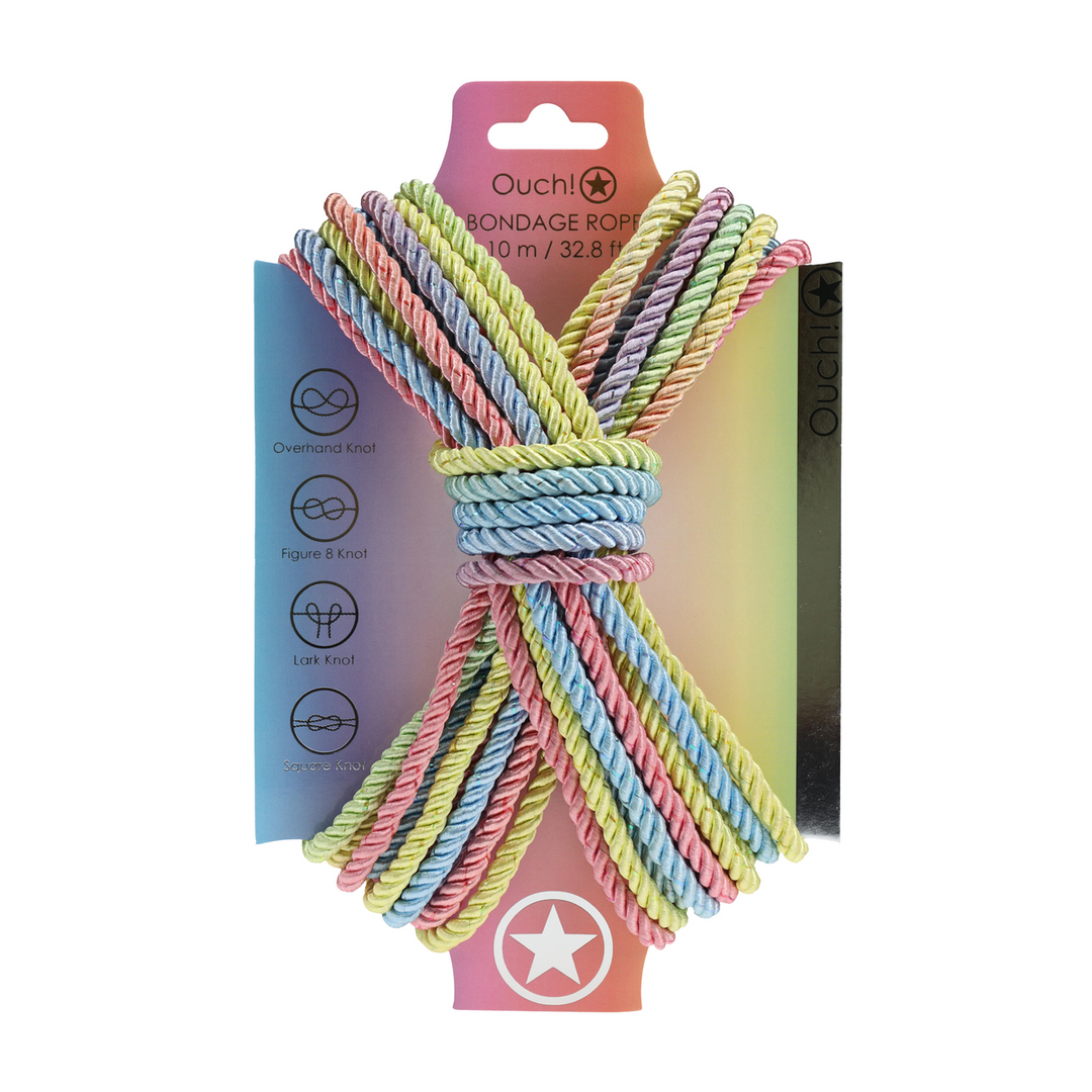 Polyester Bondage Rope - 32.8 ft / 10 m - Multicolor Pastel 1