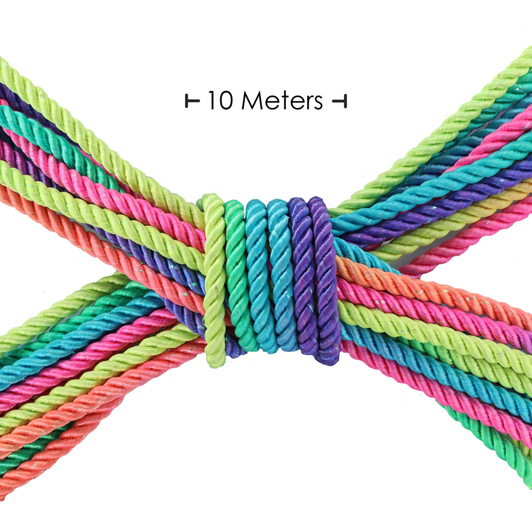Polyester Bondage Rope - 32.8 ft / 10 m - Multicolor Bright 2
