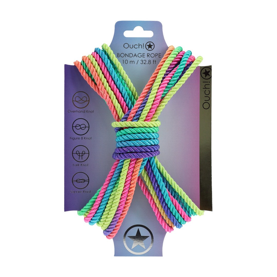 Polyester Bondage Rope - 32.8 ft / 10 m - Multicolor Bright 1