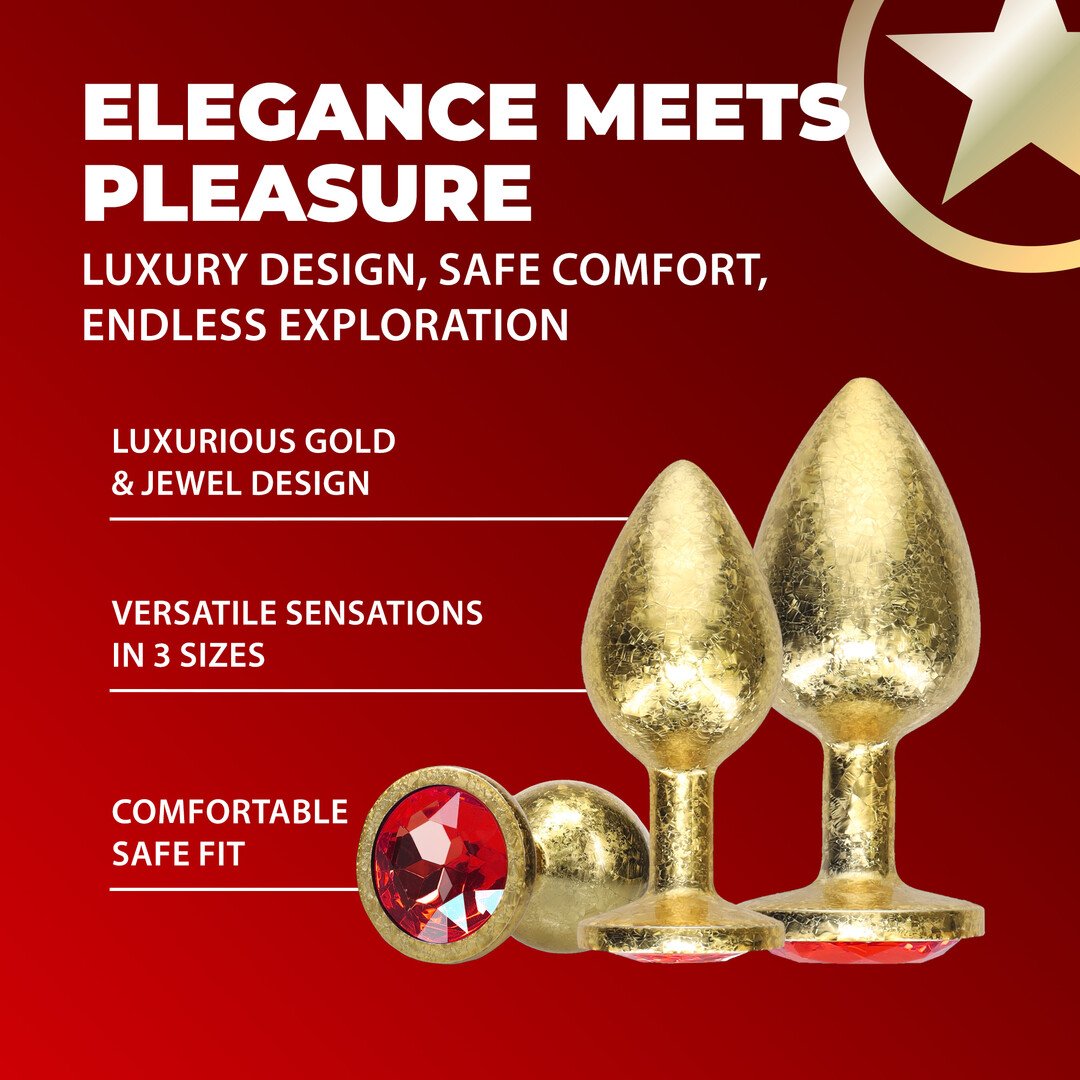 Milan Collection - Metal Anal Plug Set - Gold 5