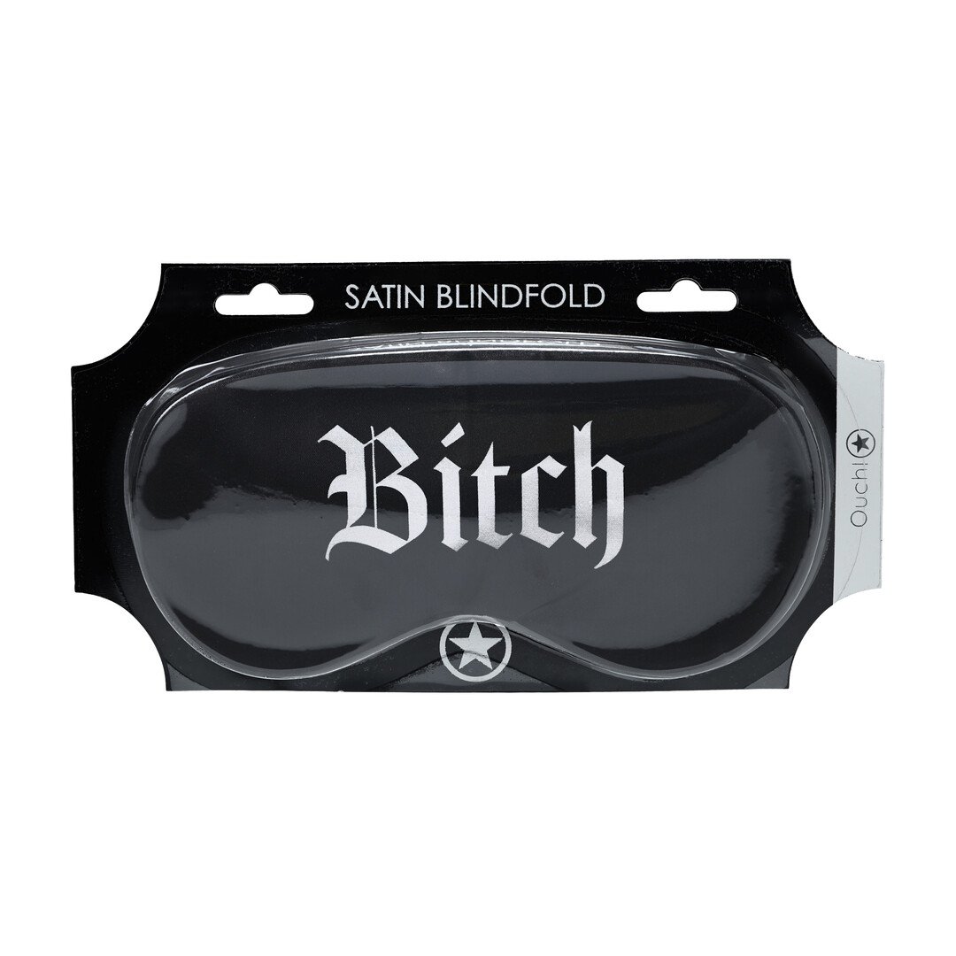 Bitch - Printed Satin Mask - Black 2