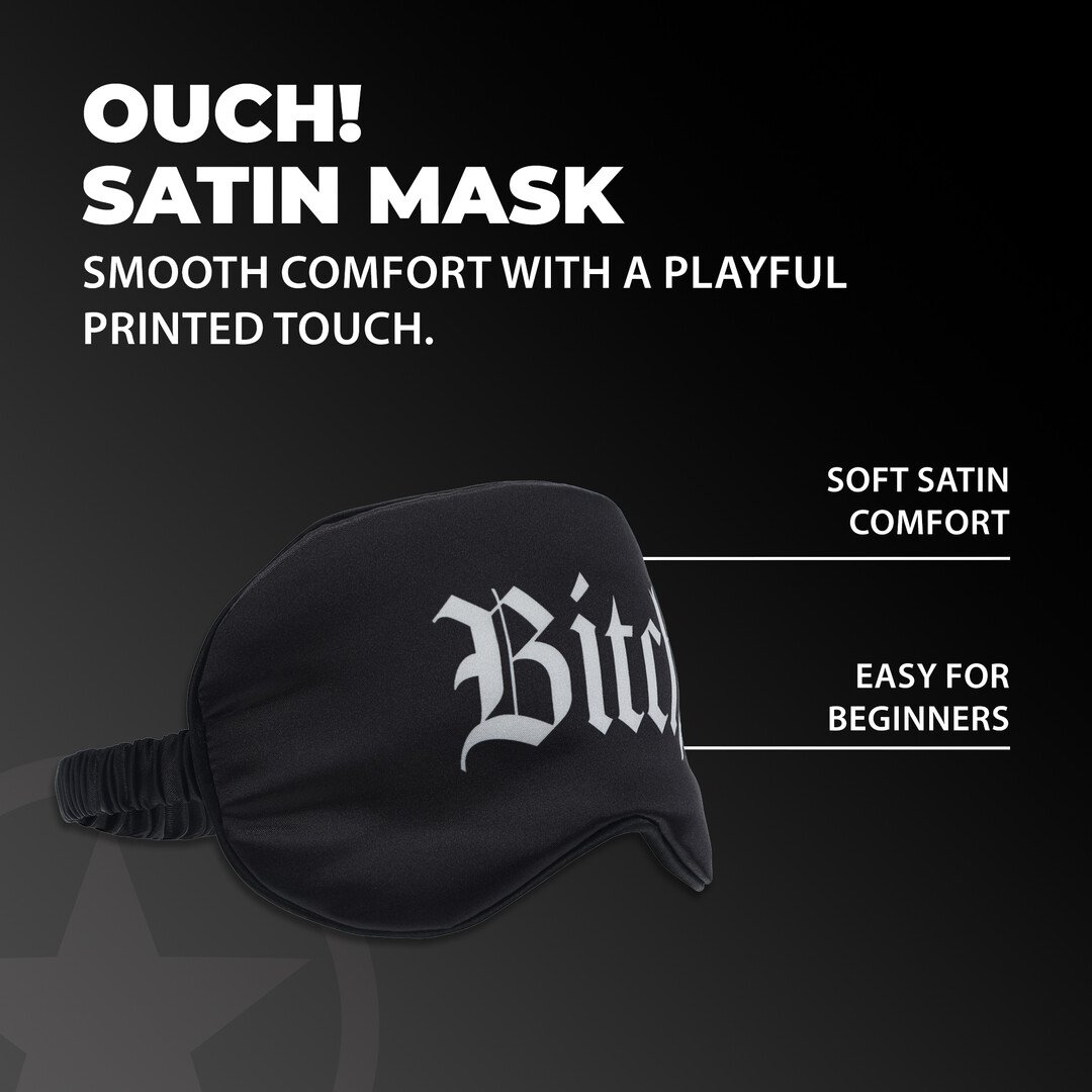 Bitch - Printed Satin Mask - Black 4