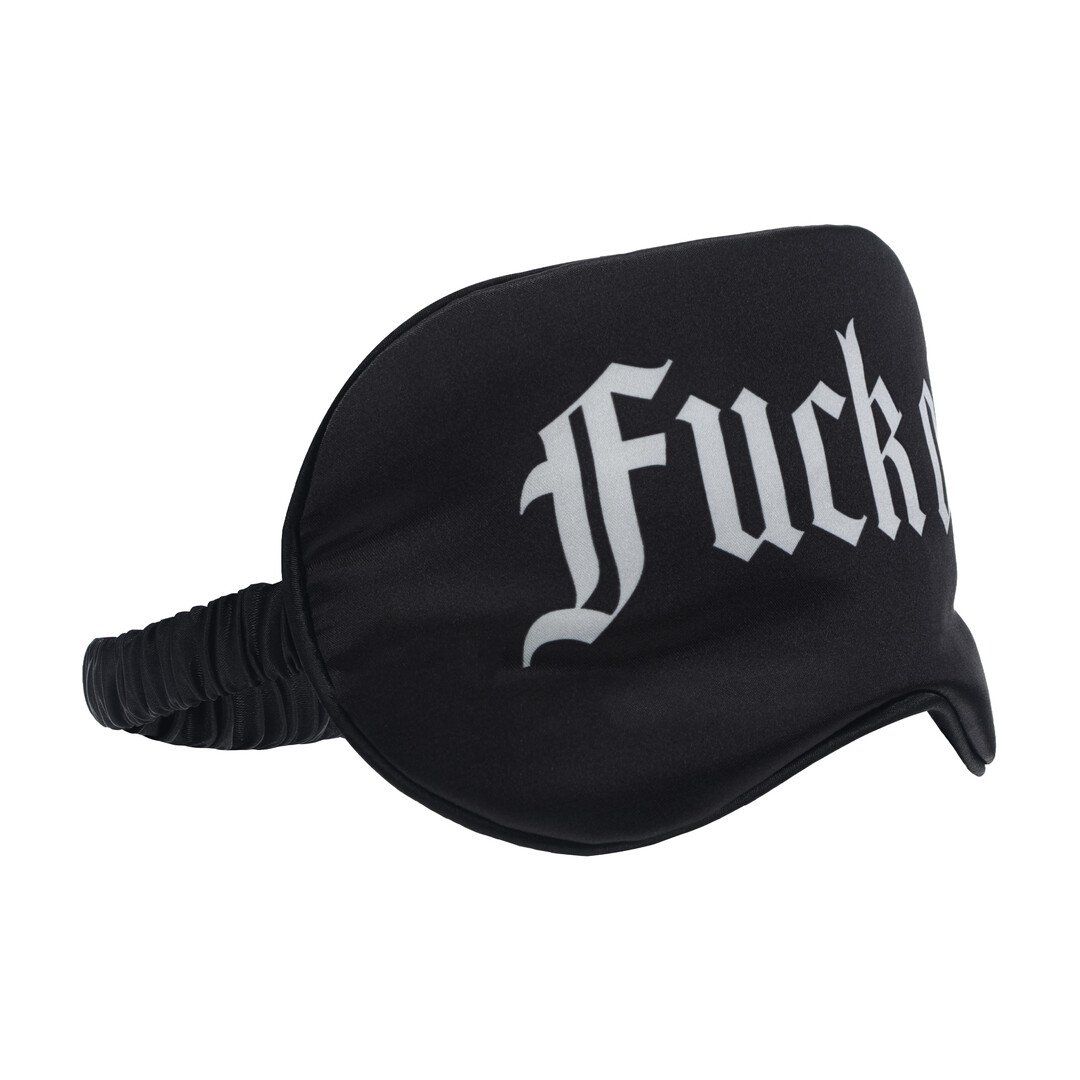 Fuck Off - Printed Satin Mask - Black 3