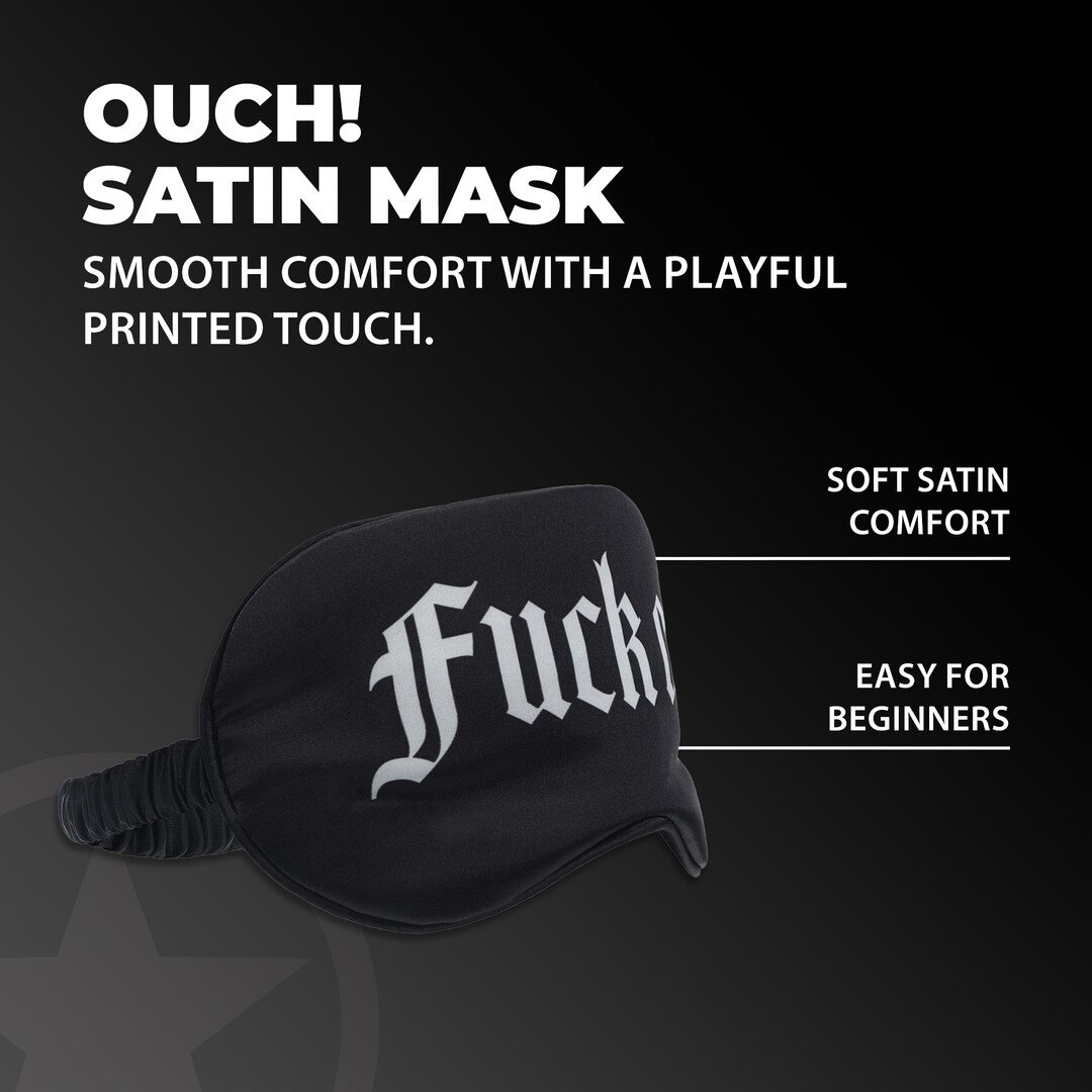 Fuck Off - Printed Satin Mask - Black 4