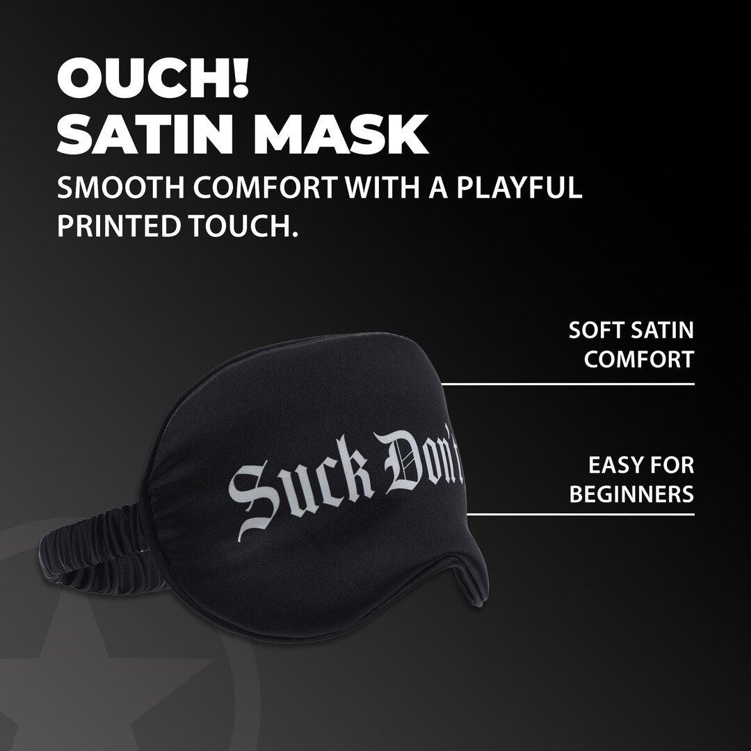 Suck Don't Bite - Printed Satin Mask - Black 4