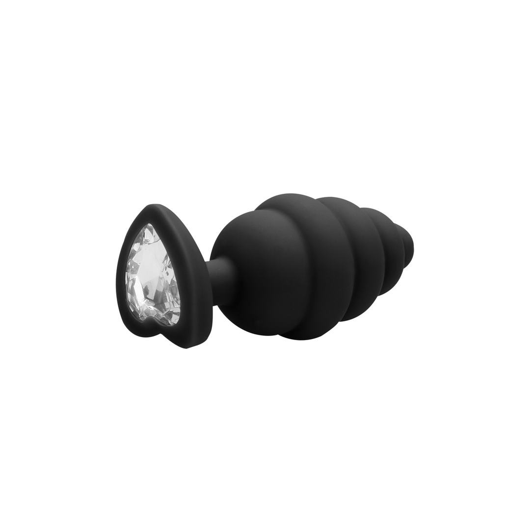 Ribbed Diamond Heart Plug - Large 5