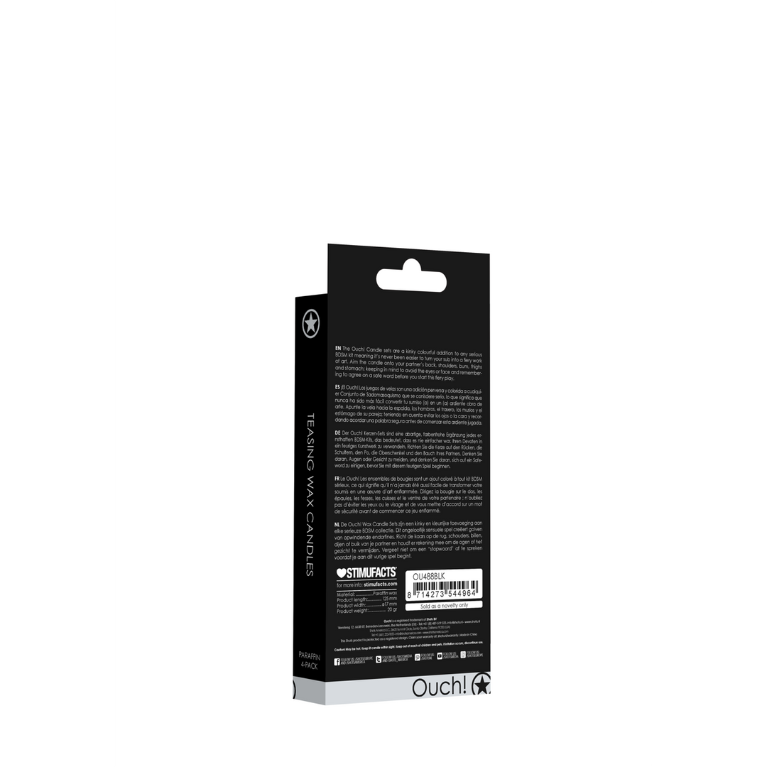 Teasing Wax Candles - 4 Pieces - Black 3