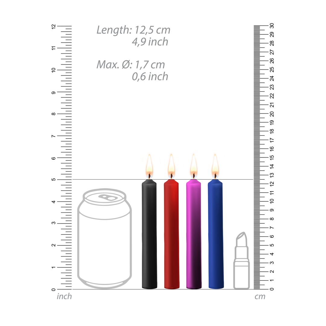 Teasing Wax Candles - 4 Pieces - Multicolor 4