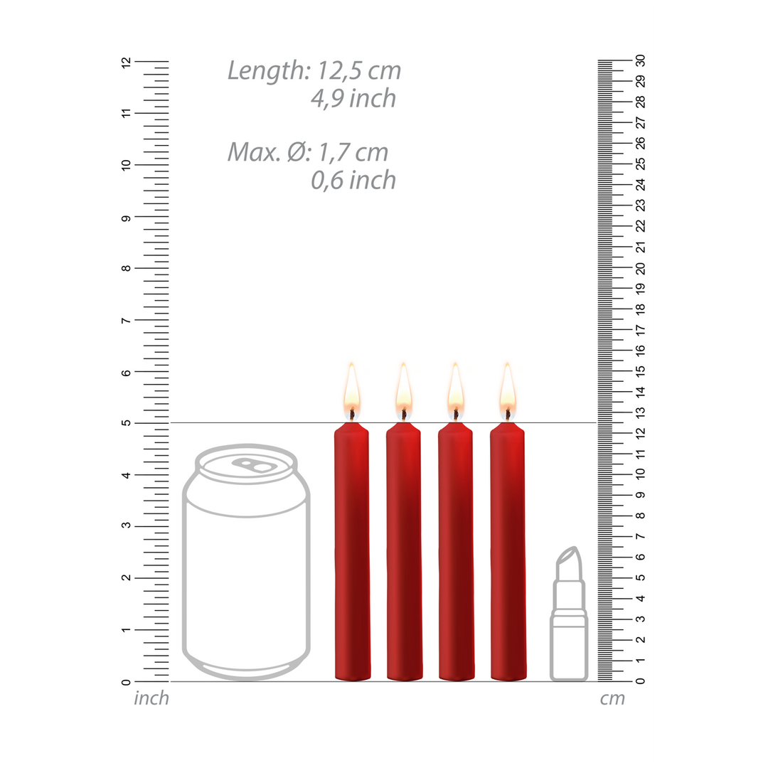 Teasing Wax Candles - 4 Pieces - Red 5