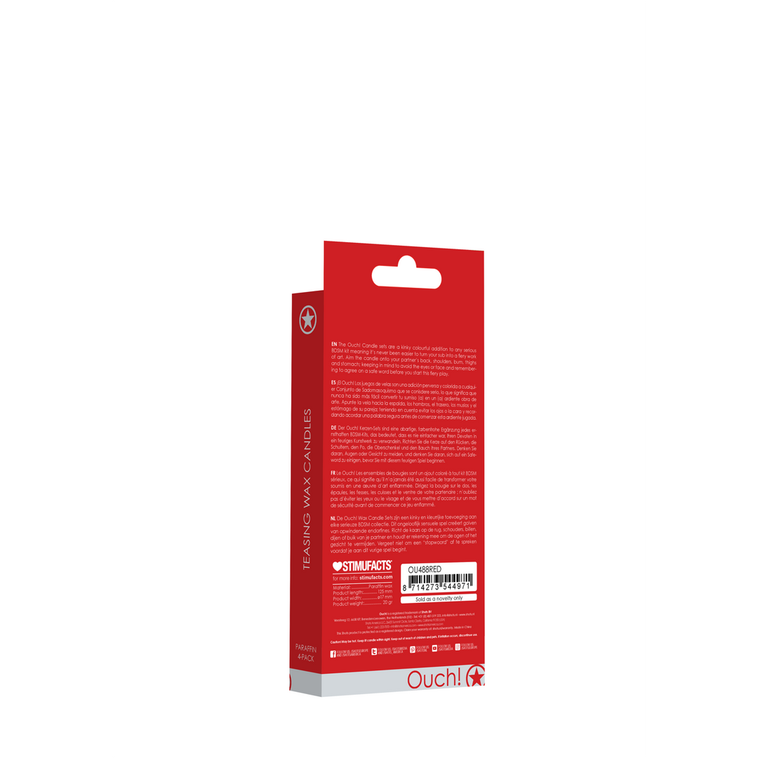 Teasing Wax Candles - 4 Pieces - Red 3
