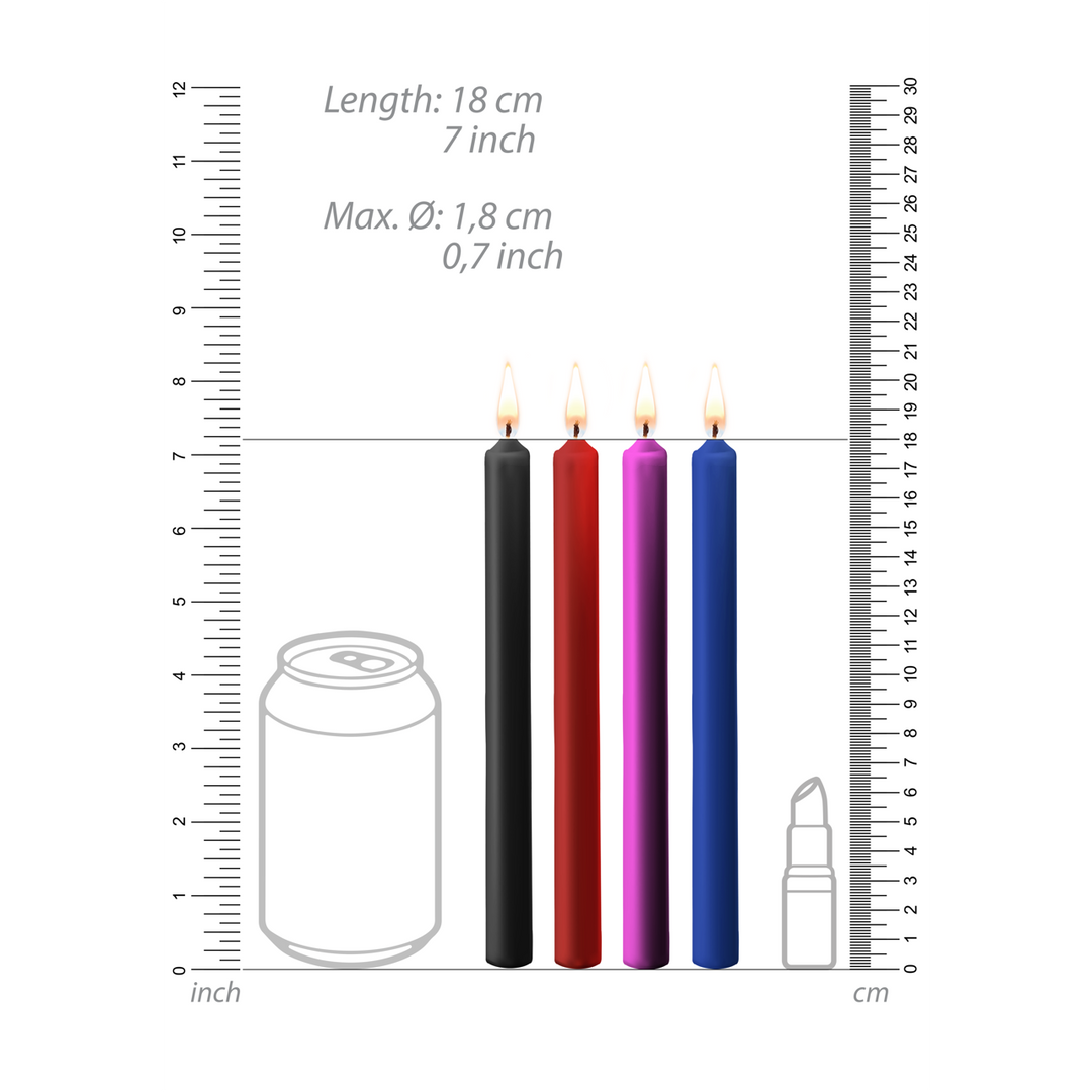 Teasing Wax Candles - 4 Pieces - Large - Multicolor 4