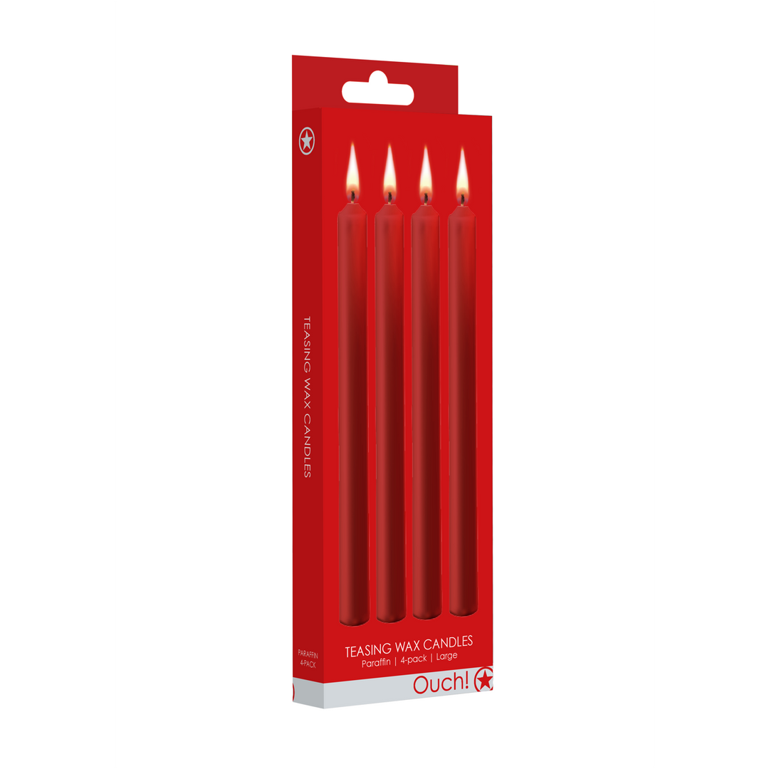 Teasing Wax Candles - 4 Pieces - Large - Red 2