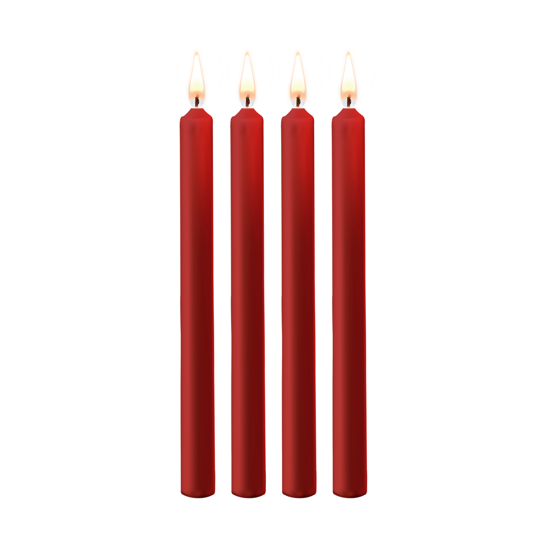 Teasing Wax Candles - 4 Pieces - Large - Red 1