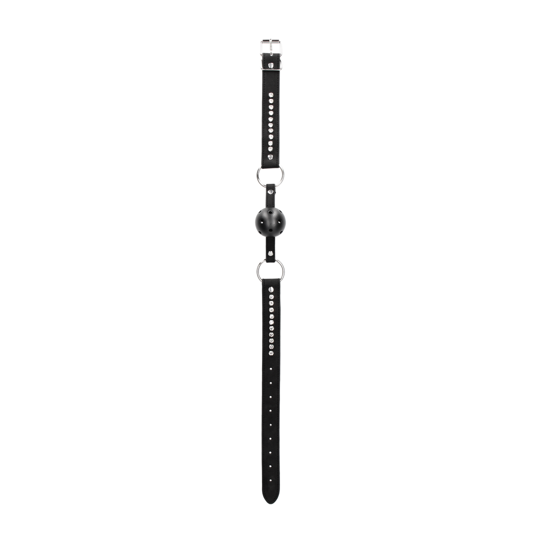 Breathable Ball Gag with with Diamond Studded Straps 5