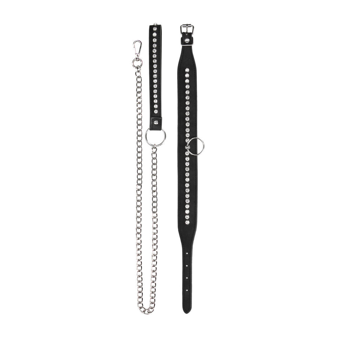 Diamond Studded Collar with Leash 5
