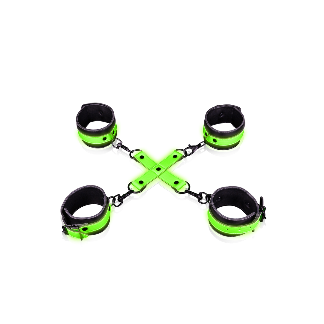Hand and Ankle Cuffs with Hogtie - Glow in the Dark 4