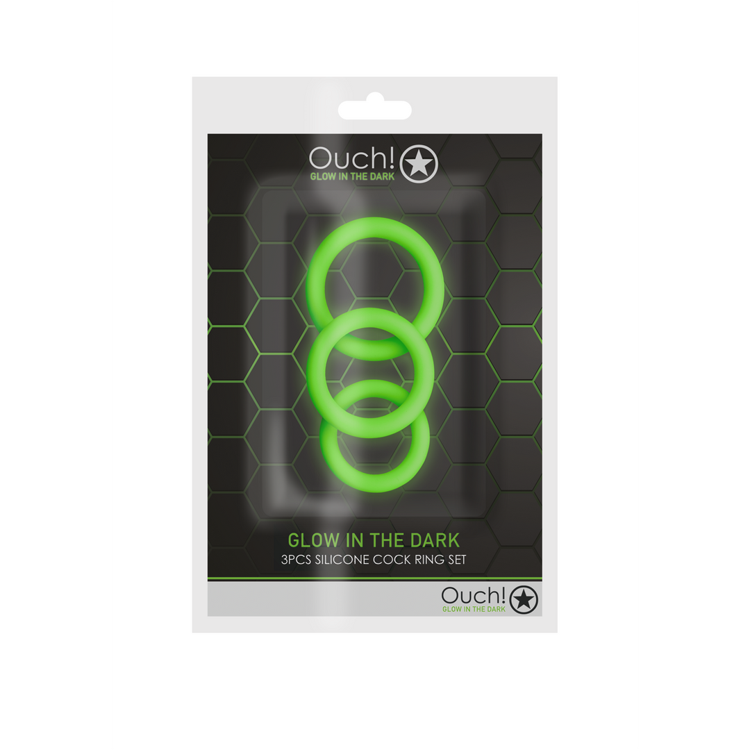 Cockring Set - Glow in the Dark - 3 Pieces 2