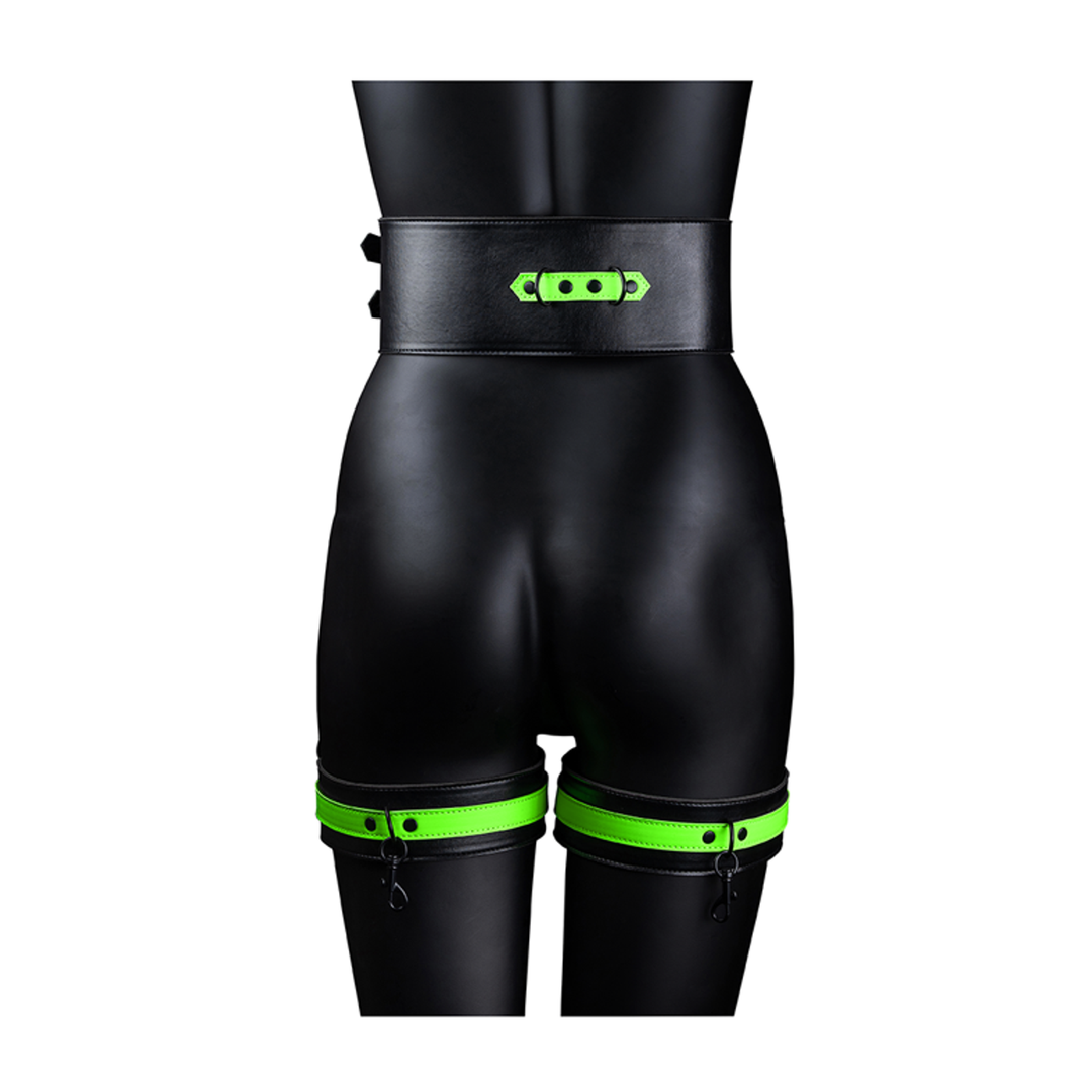 Thigh Cuffs with Belt and Handcuffs - Glow in the Dark - L/XL 6