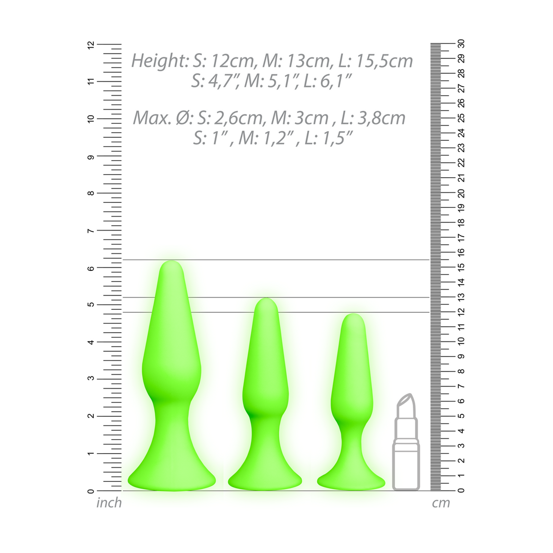 Butt Plug Set - Glow in the Dark 5