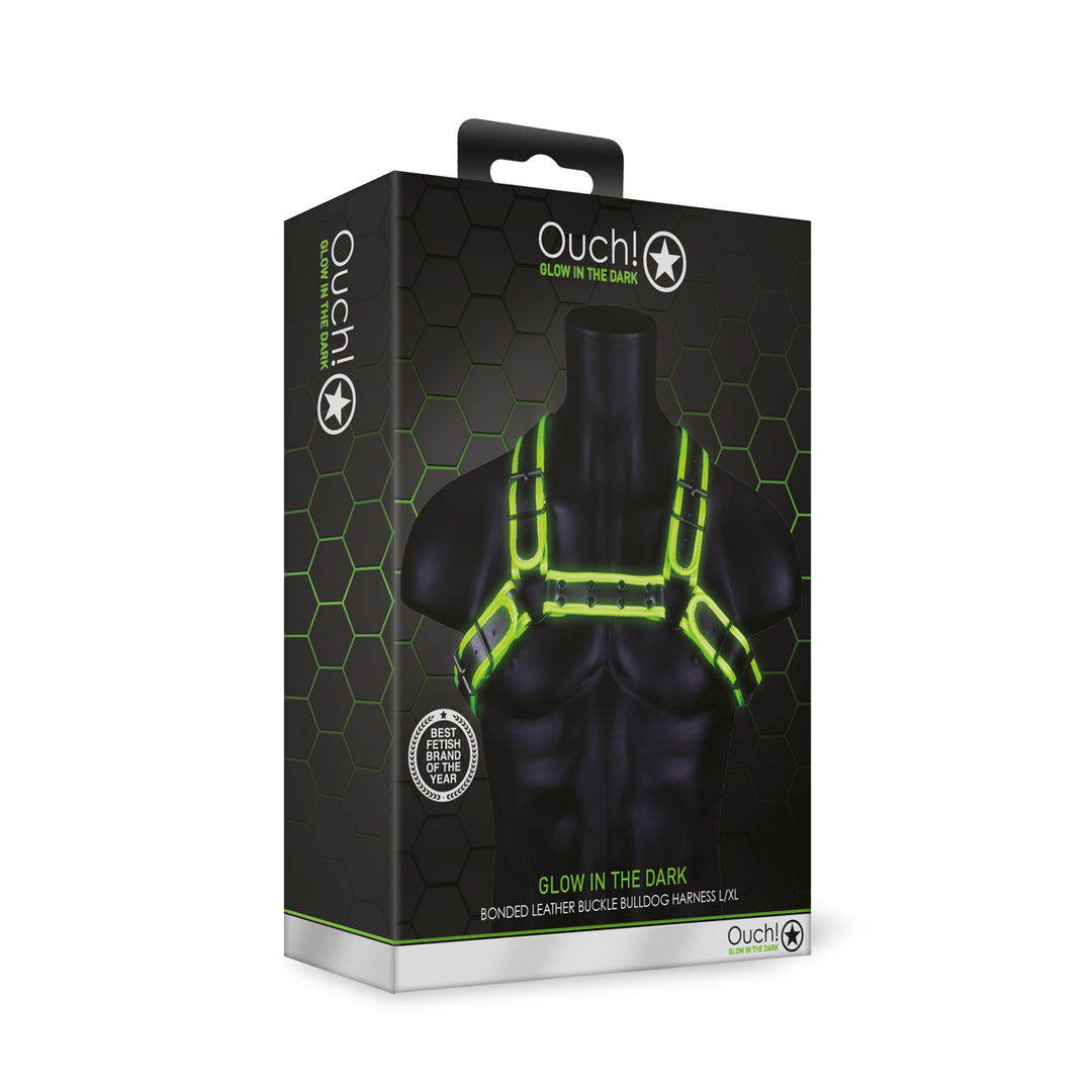 Bulldog Harness with Buckle - Glow in the Dark - L/XL 2