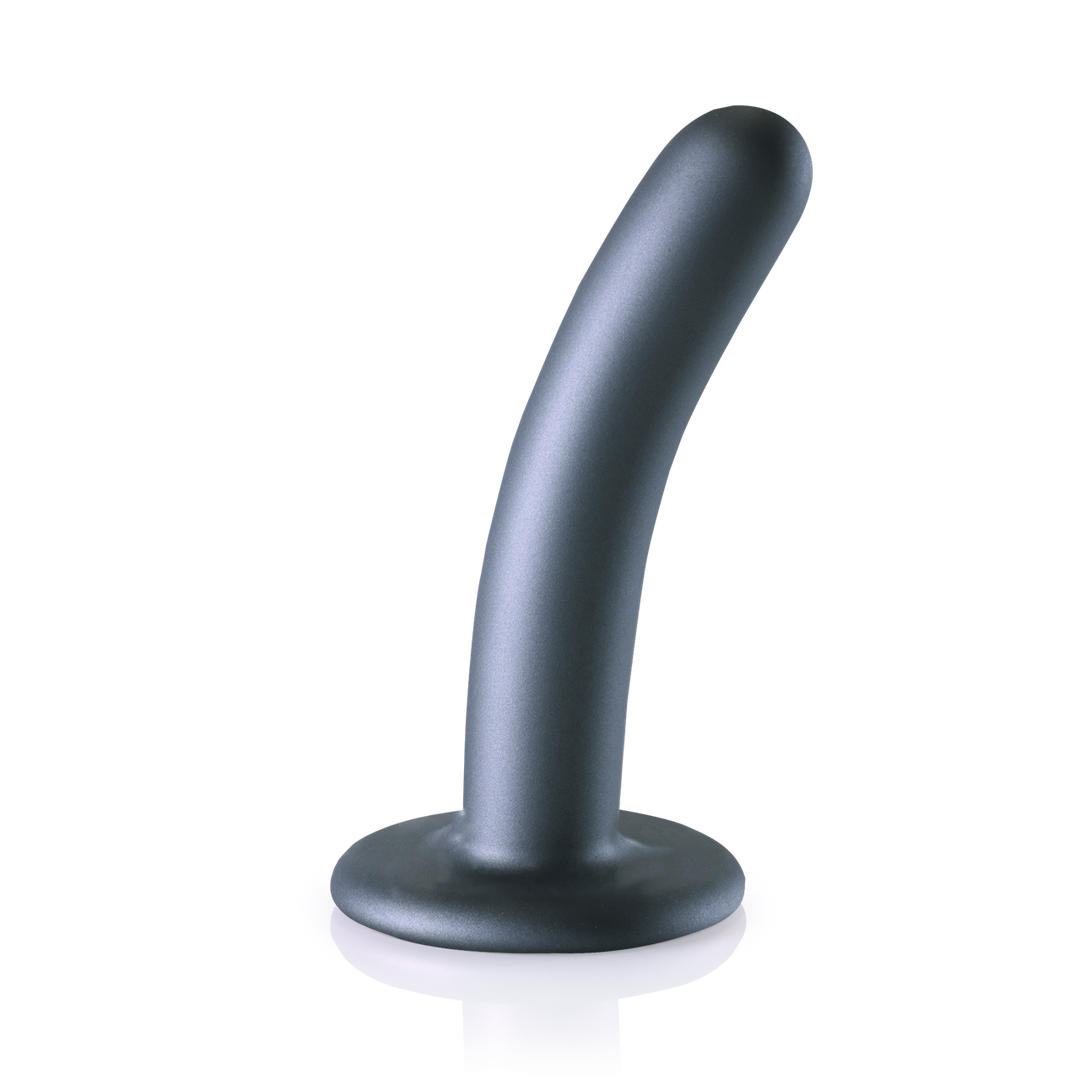 Smooth Silicone G-Spot Dildo - 5'' / 12 cm - Gunmetal 1