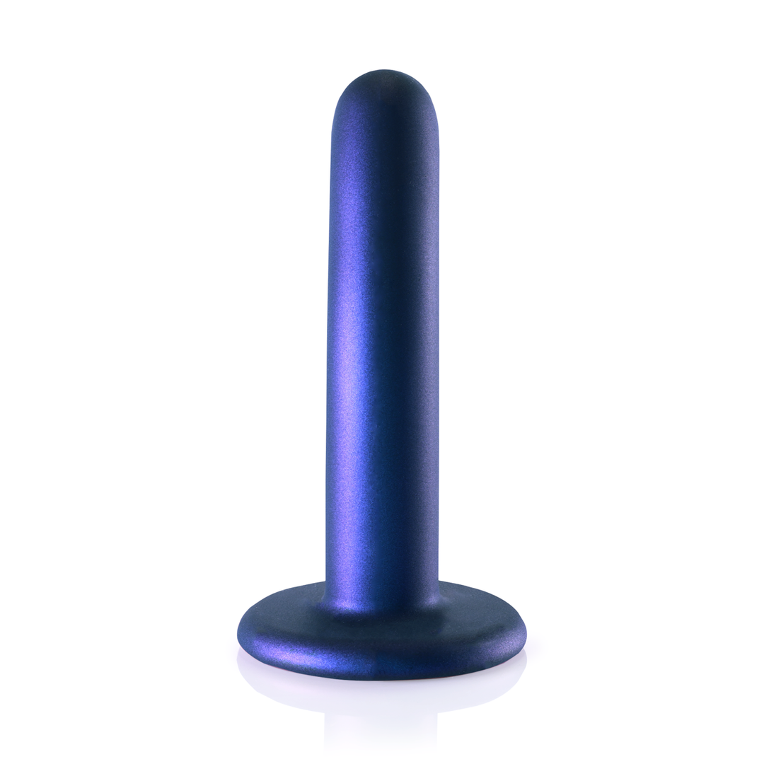 Smooth Silicone G-Spot Dildo - 5'' / 12 cm - Metallic Blue 4