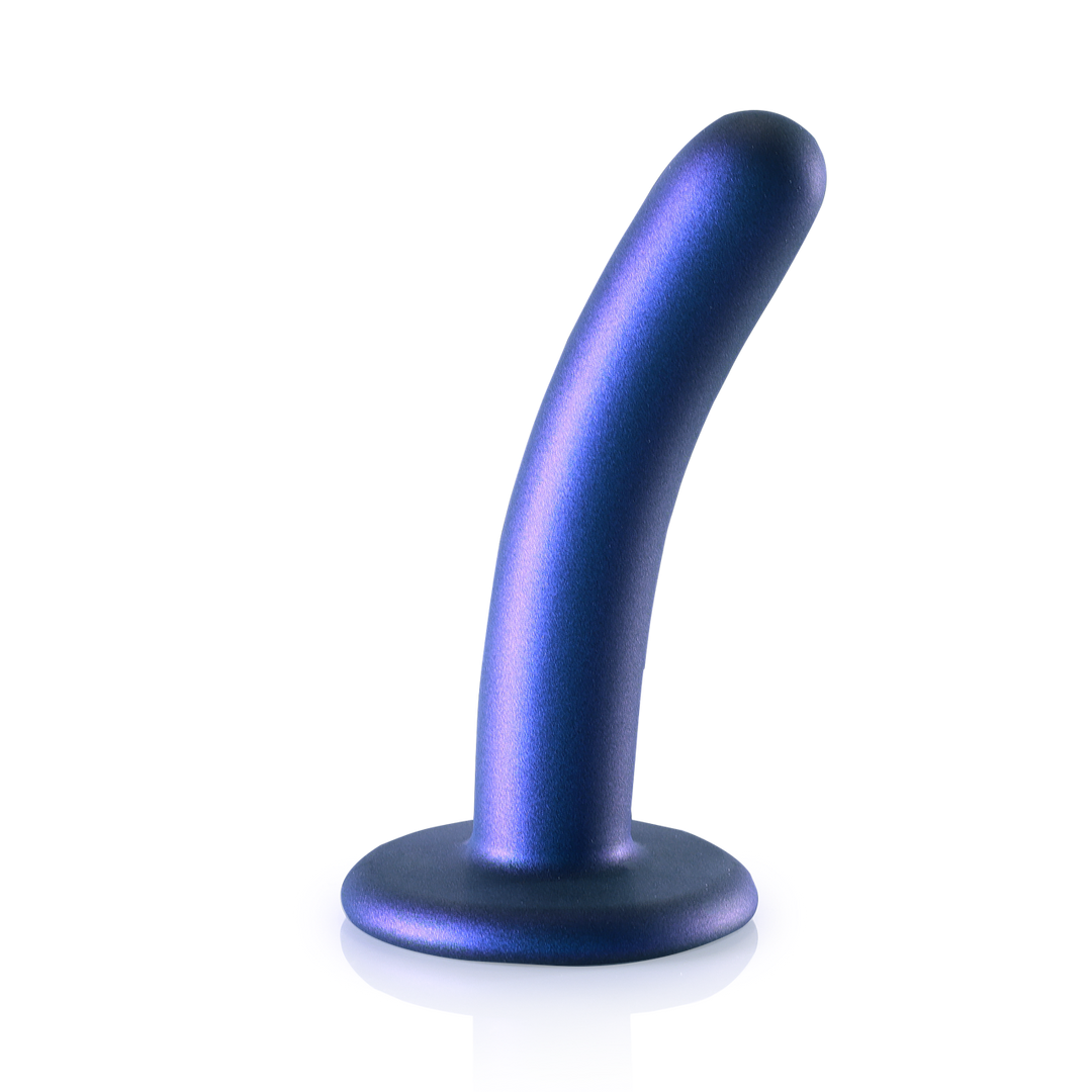 Smooth Silicone G-Spot Dildo - 5'' / 12 cm - Metallic Blue 1