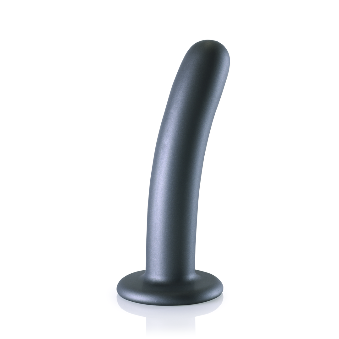 Smooth Silicone G-Spot Dildo - 6'' / 14,5 cm - Gunmetal 3