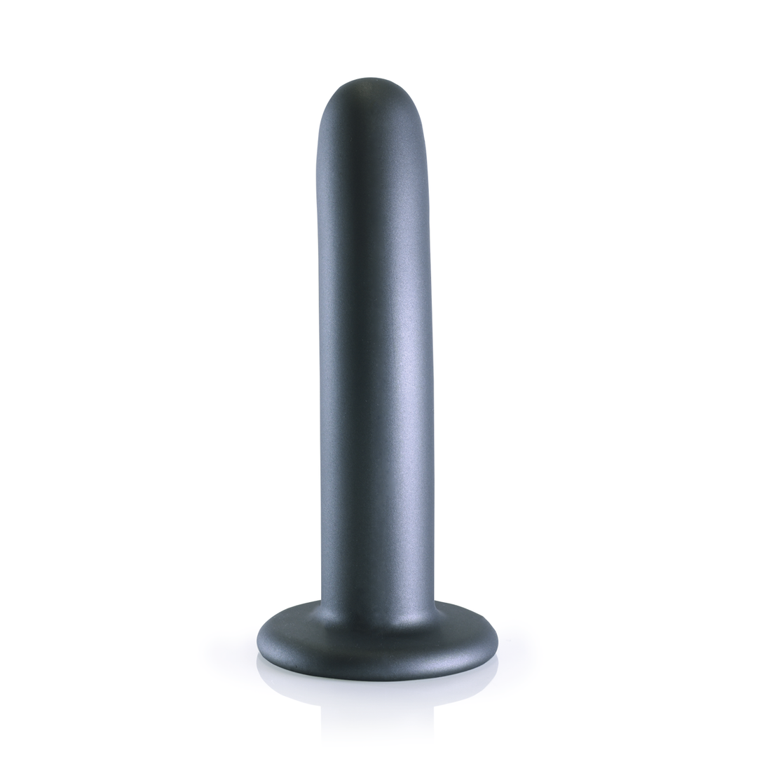 Smooth Silicone G-Spot Dildo - 6'' / 14,5 cm - Gunmetal 4